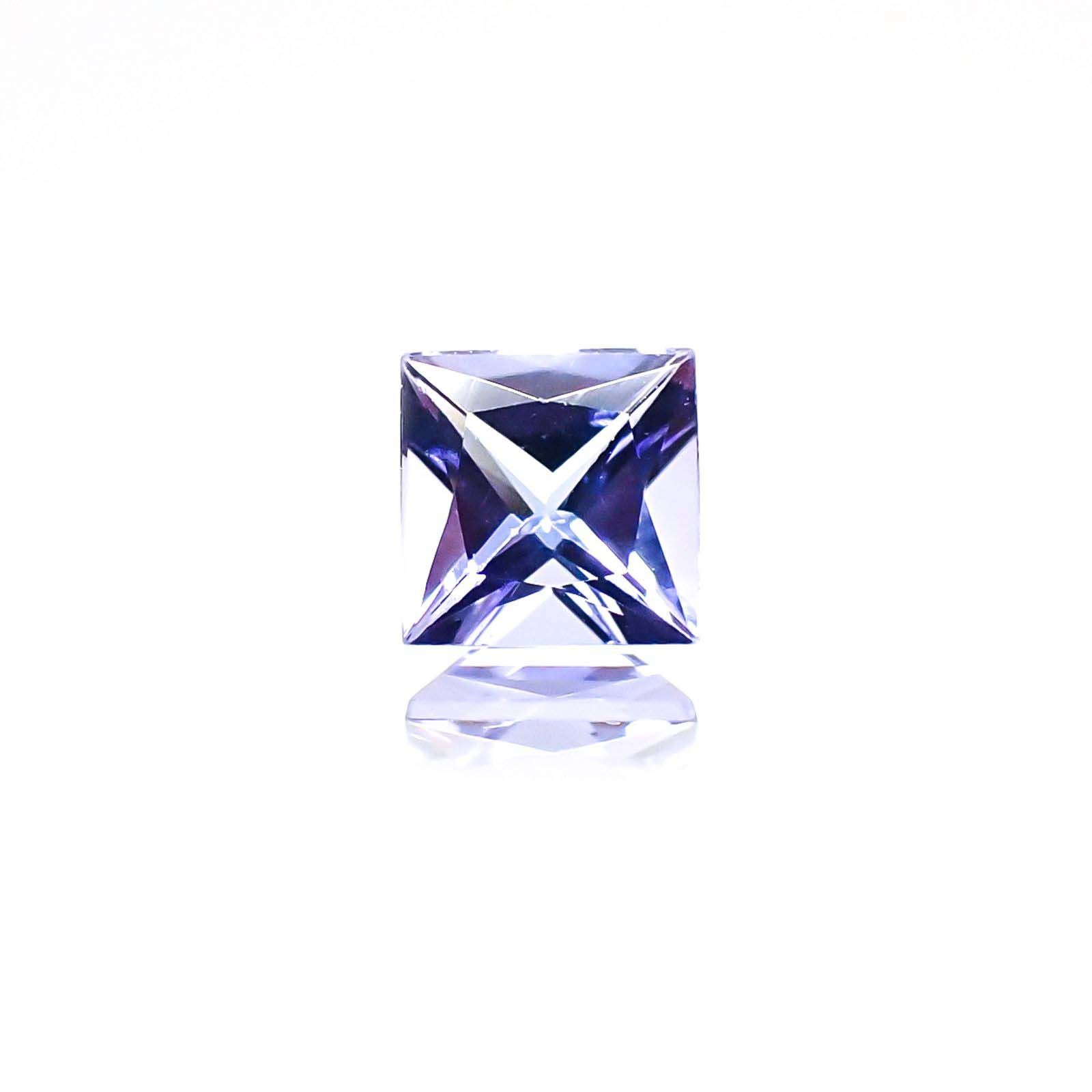 ◇プリンセスカット◇タンザナイト(宝石名タンザナイト)タンザニア産 0.38ct 識別済[230723013]4.3x4.3mm前後