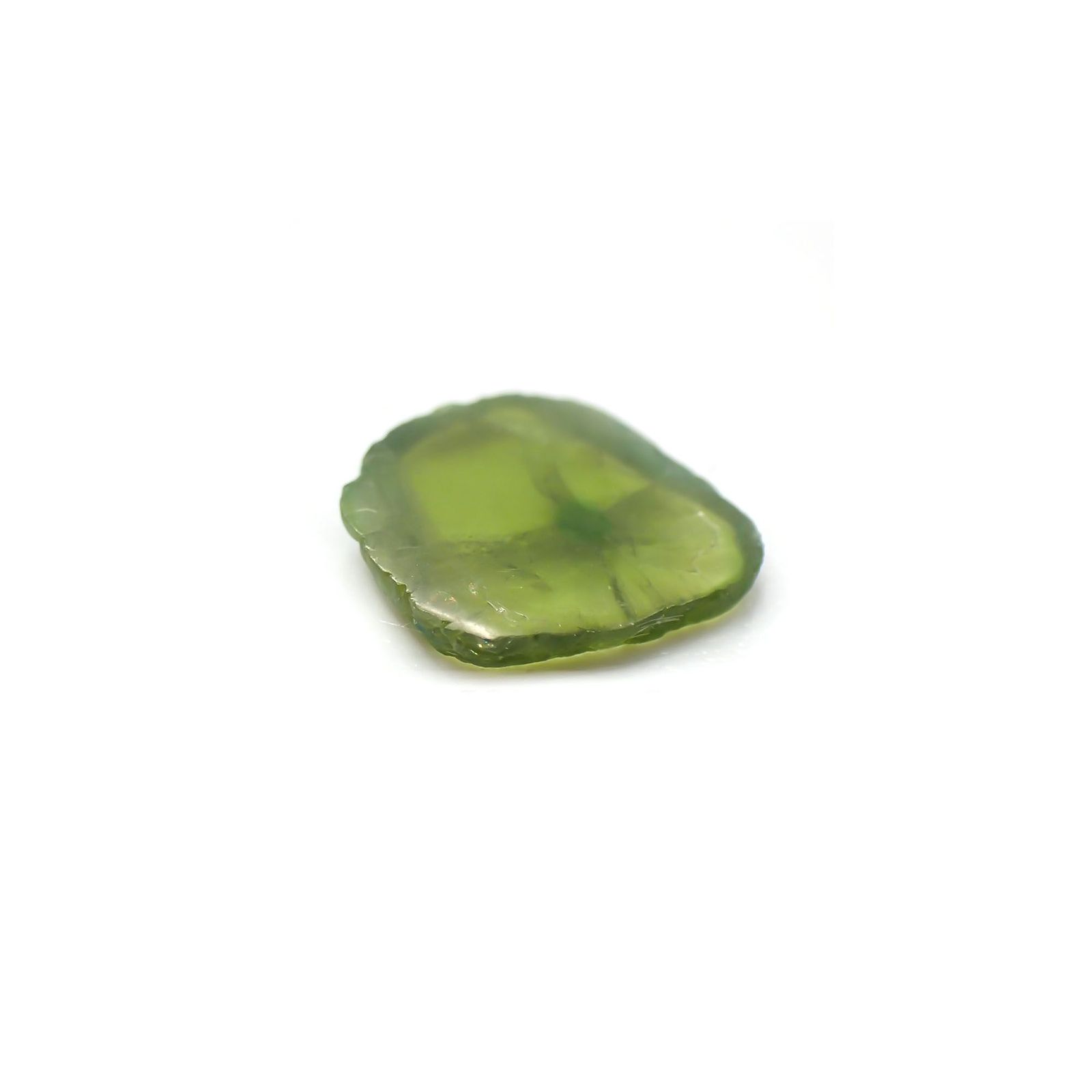 デマントイドガーネット 原石スライス(宝石名デマントイド・ガーネット) 0.67ct 識別済[210410506]6.3×7.3mm前後