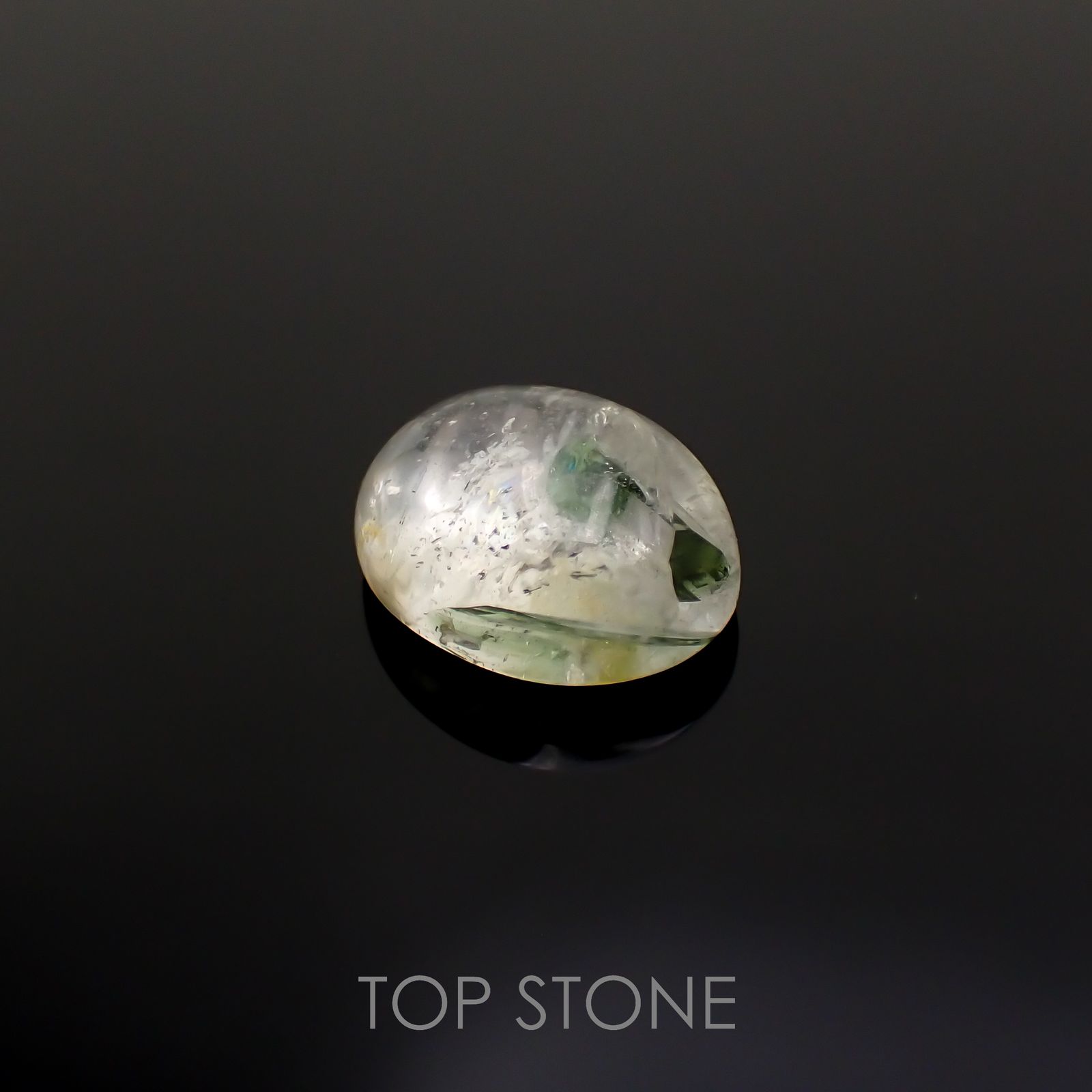 グリーントルマリンインクォーツ ブラジル・ミナスジェライス州産 10.59ct[221018311]15.7x12.4mm前後