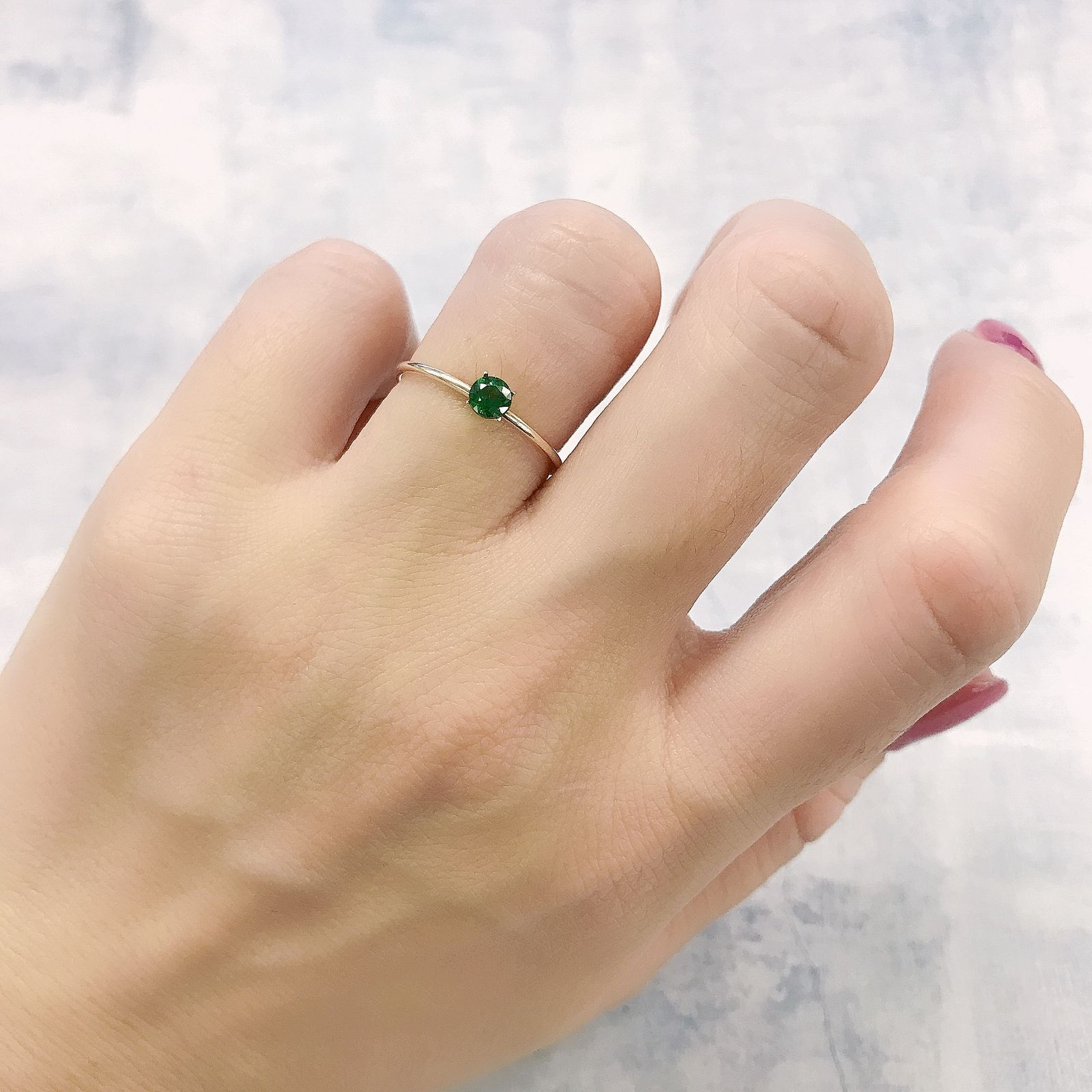 クロムトルマリン タンザニア産 0.22ct[220114162]3.6x3.6mm前後