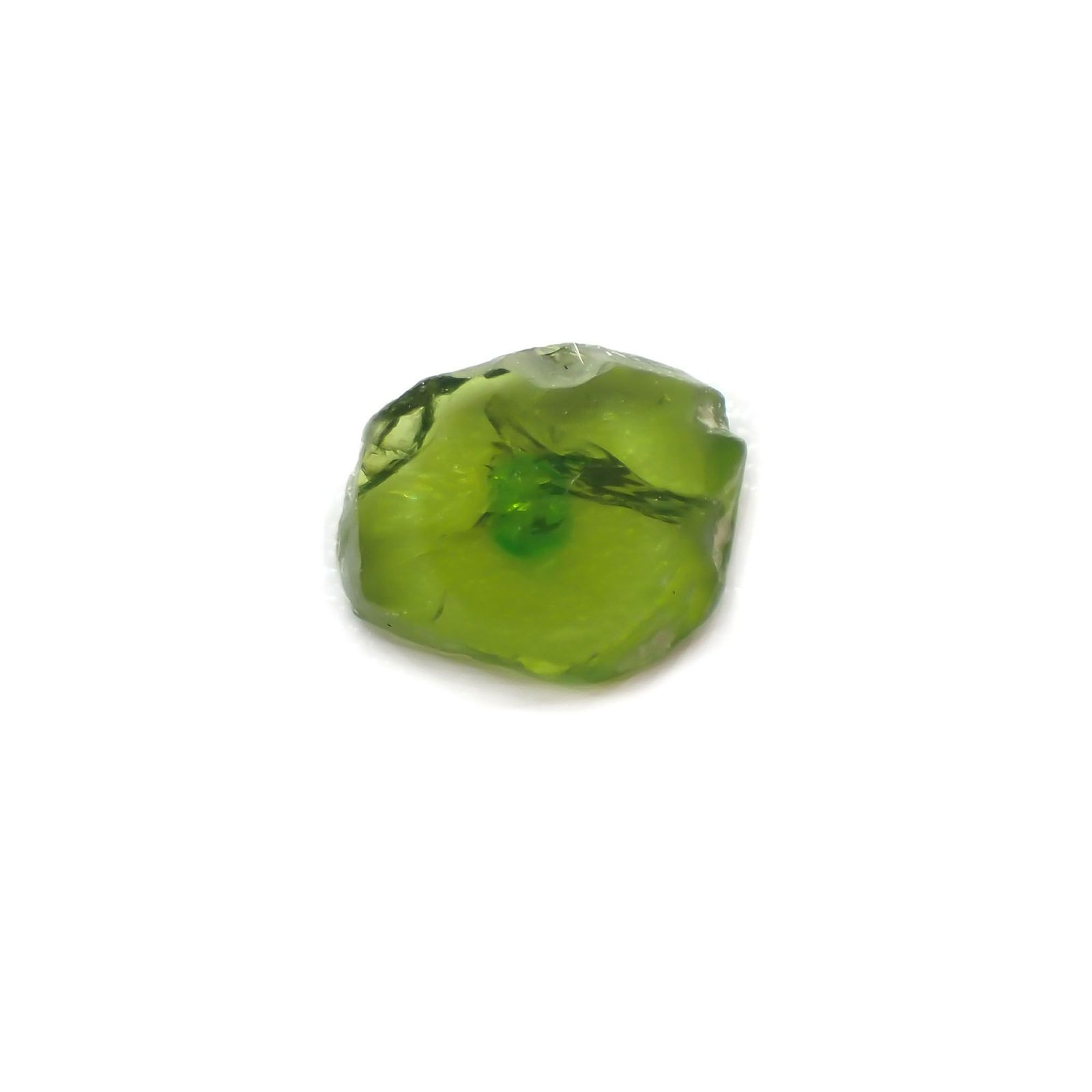 デマントイドガーネット 原石スライス(宝石名デマントイド・ガーネット) 0.42ct 識別済[210410505]5.7×4.7mm前後