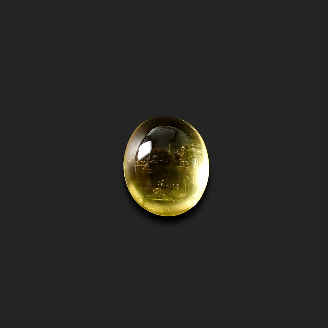 イエローベリルキャッツアイ(宝石名イエロー・ベリル・キャッツアイ)ブラジル産 3.23ct 識別済[240125879]10.7x8.9mm前後