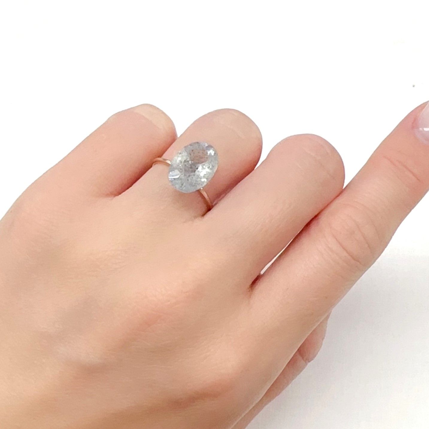 モスアクアマリン ブラジル産 3.38ct[240226056]12.6x8.9mm前後