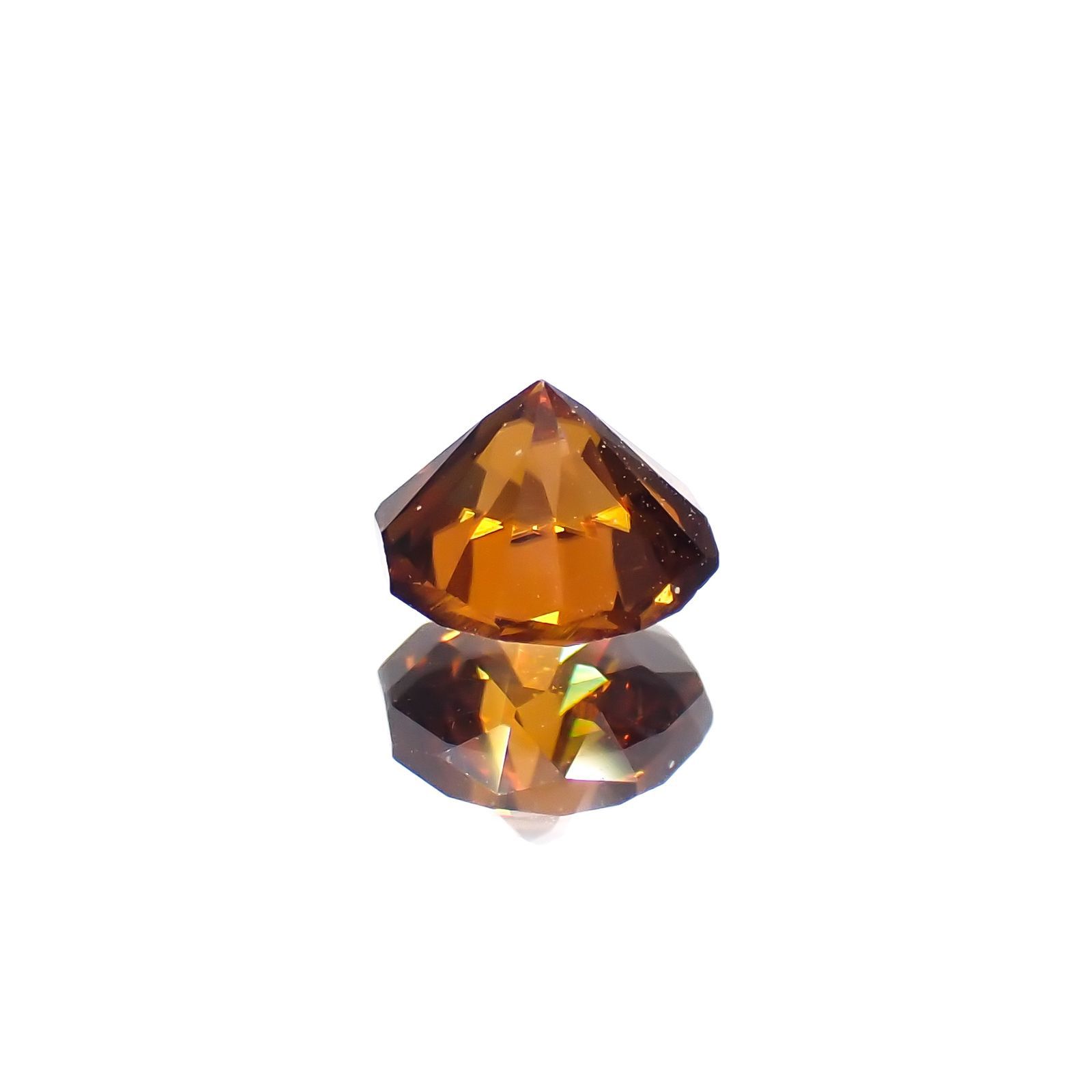 ◇オクタゴンカット◇オレンジジルコン(宝石名ジルコン)スリランカ/カンボジア産 0.85ct 識別済[230220703]5x4.9mm前後