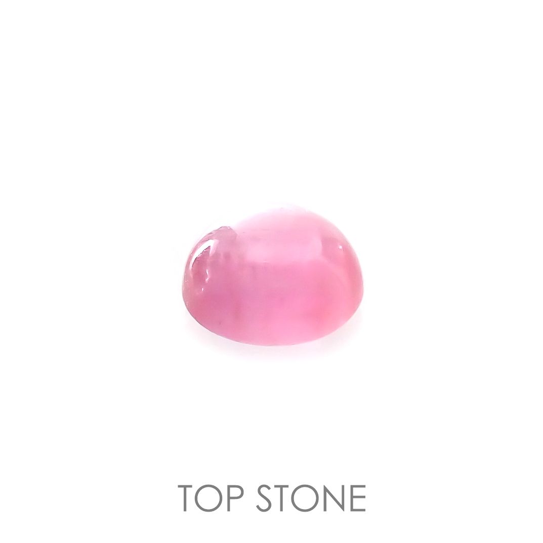 ペツォッタイトキャッツアイ(ラズベリル)(宝石名ペツォッタイト・キャッツアイ)マダガスカル産 0.375ct ソ付(彩珠)[220114353]4.2x4.2mm前後