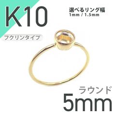 K10リング用空枠 ラウンドフクリン留め つやあり 5mm用 [20084799]