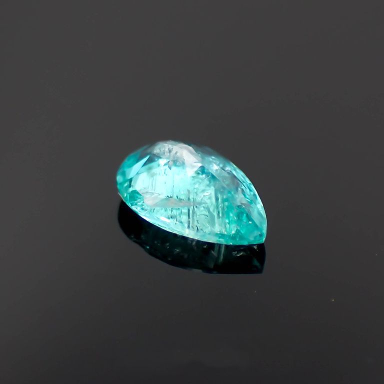 パライバトルマリン(宝石名トルマリン/別名パライバ・トルマリン)ブラジル・キントス鉱山産 0.340ct ソ付(宝貴協)[221018748]6x3.9mm前後