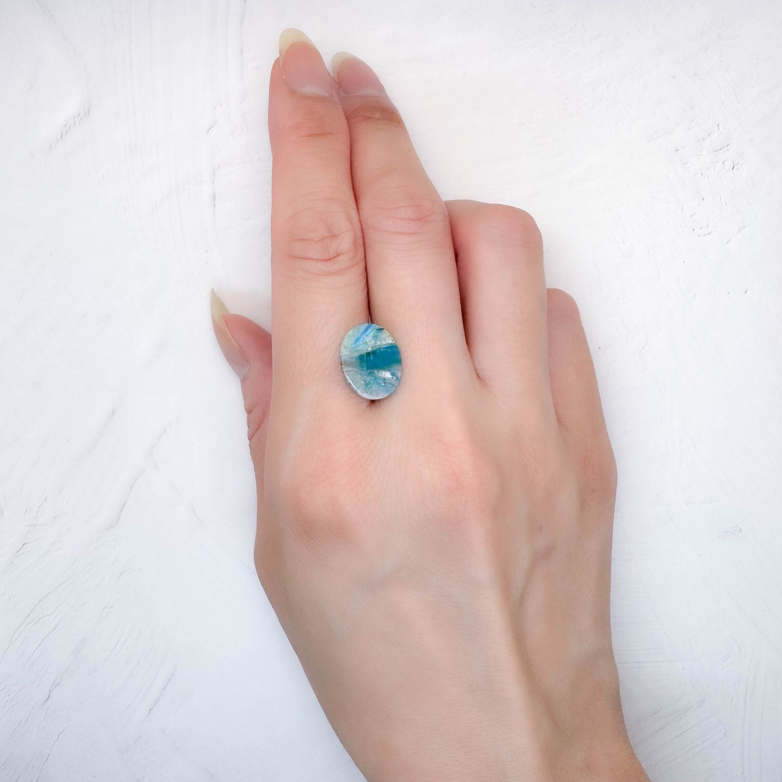 ブルーオパール ペルー産 3.76ct [250730727]13.6x10.9mm前後