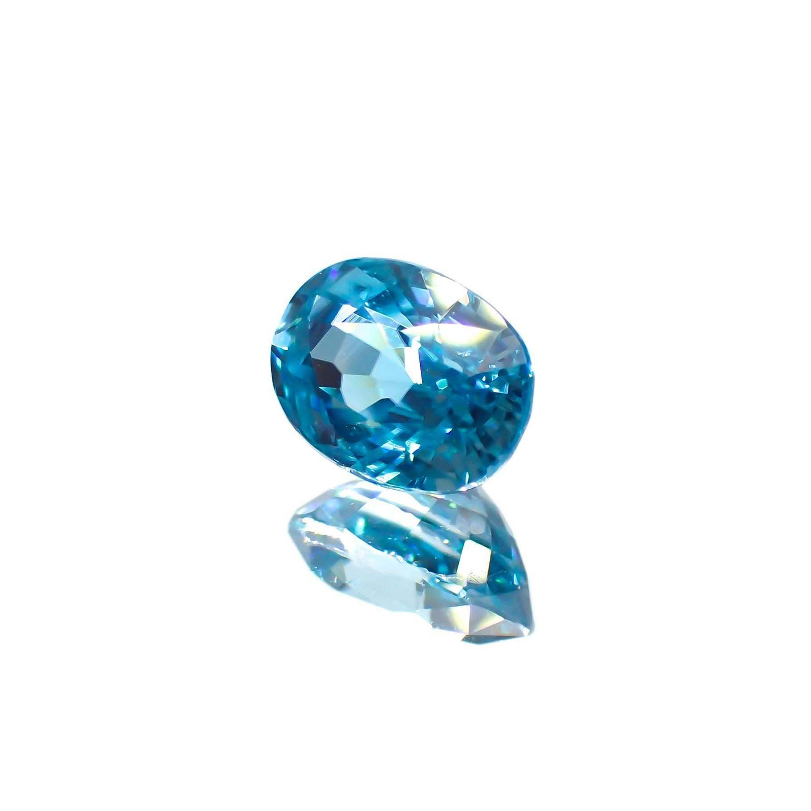 ブルージルコン(宝石名ジルコン)コロンビア産 識別済 2.27ct / 7.4x5.8mm前後 [231023830]