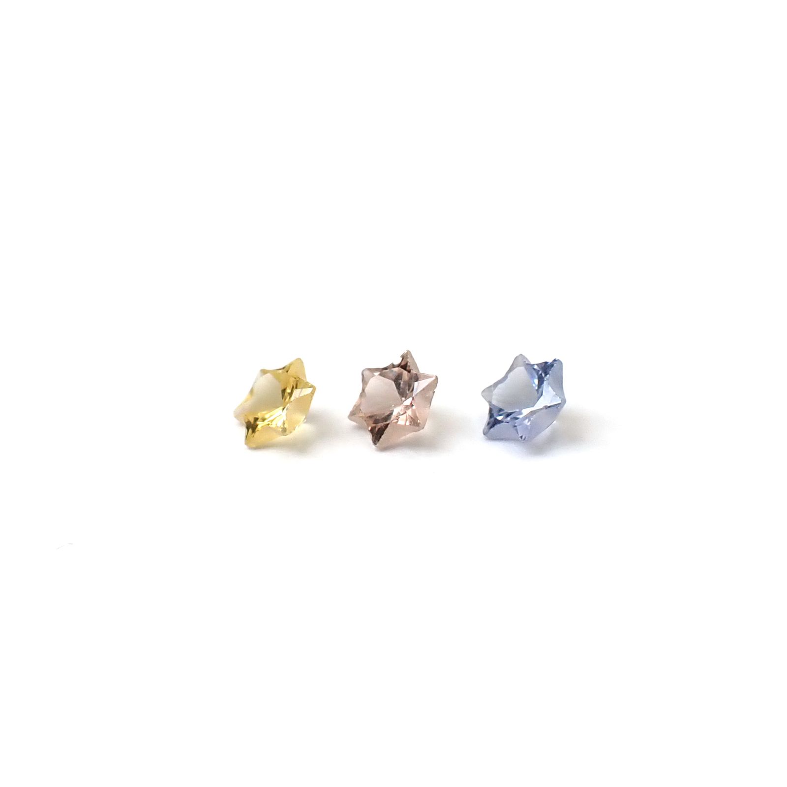 ◇カスタムカット◇サファイア カラーグラデーション3個セット スリランカ/マダガスカル産 0.23ct(3pcs合計) / 2.9x2.9mm前後 [260632326]
