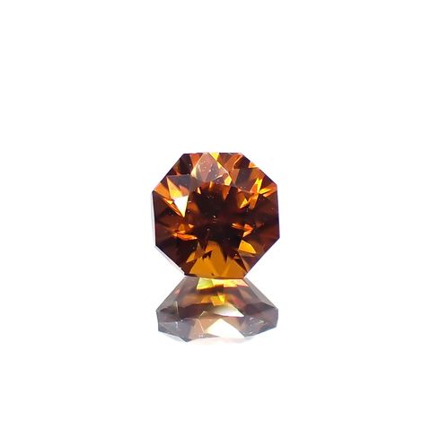◇オクタゴンカット◇オレンジジルコン(宝石名ジルコン)スリランカ/カンボジア産 0.87ct 識別済[230220702]5x4.9mm前後