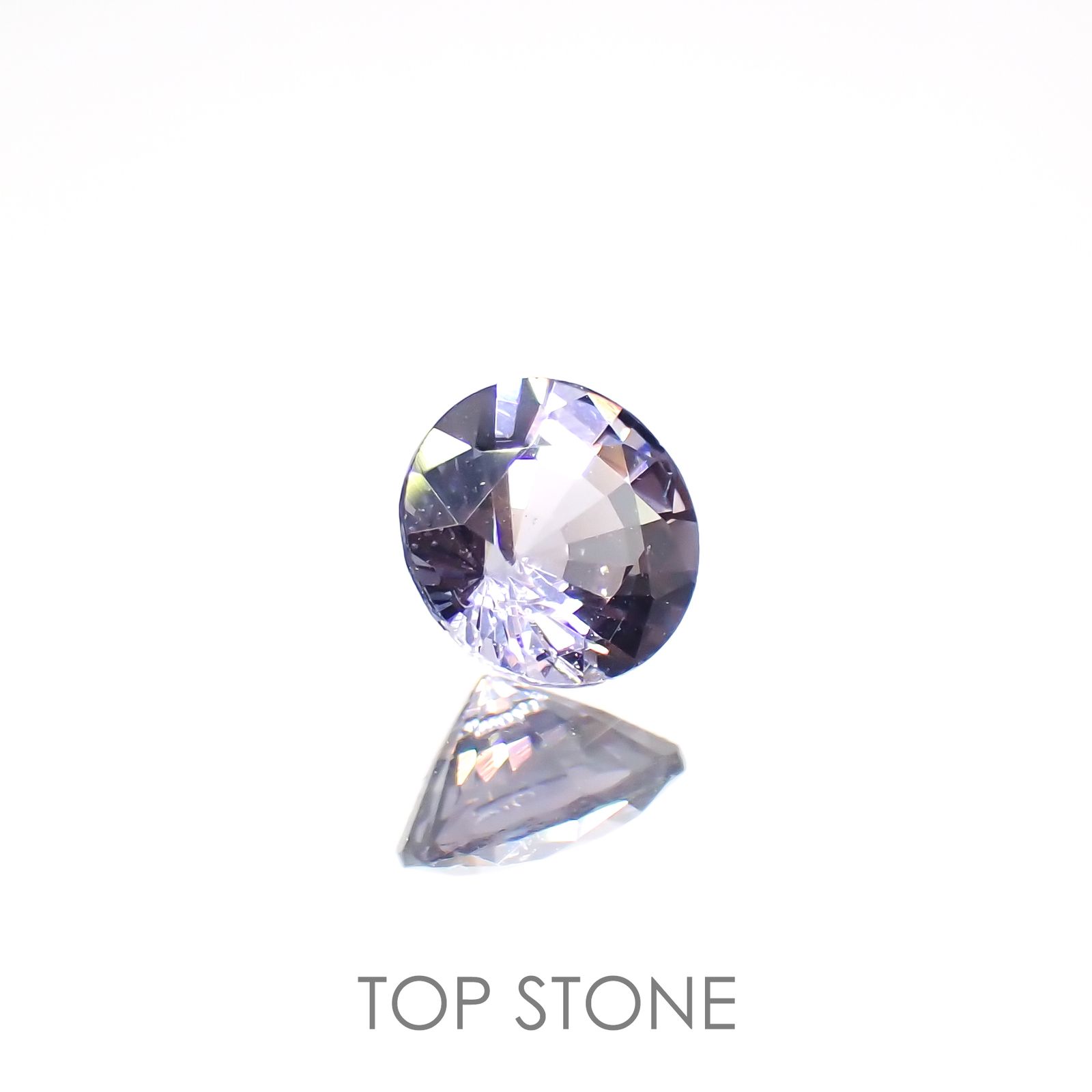 グレイッシュブルースピネル(宝石名スピネル)ビルマ/マダガスカル産 0.39ct 識別済[220516056]4.6x4.5mm前後