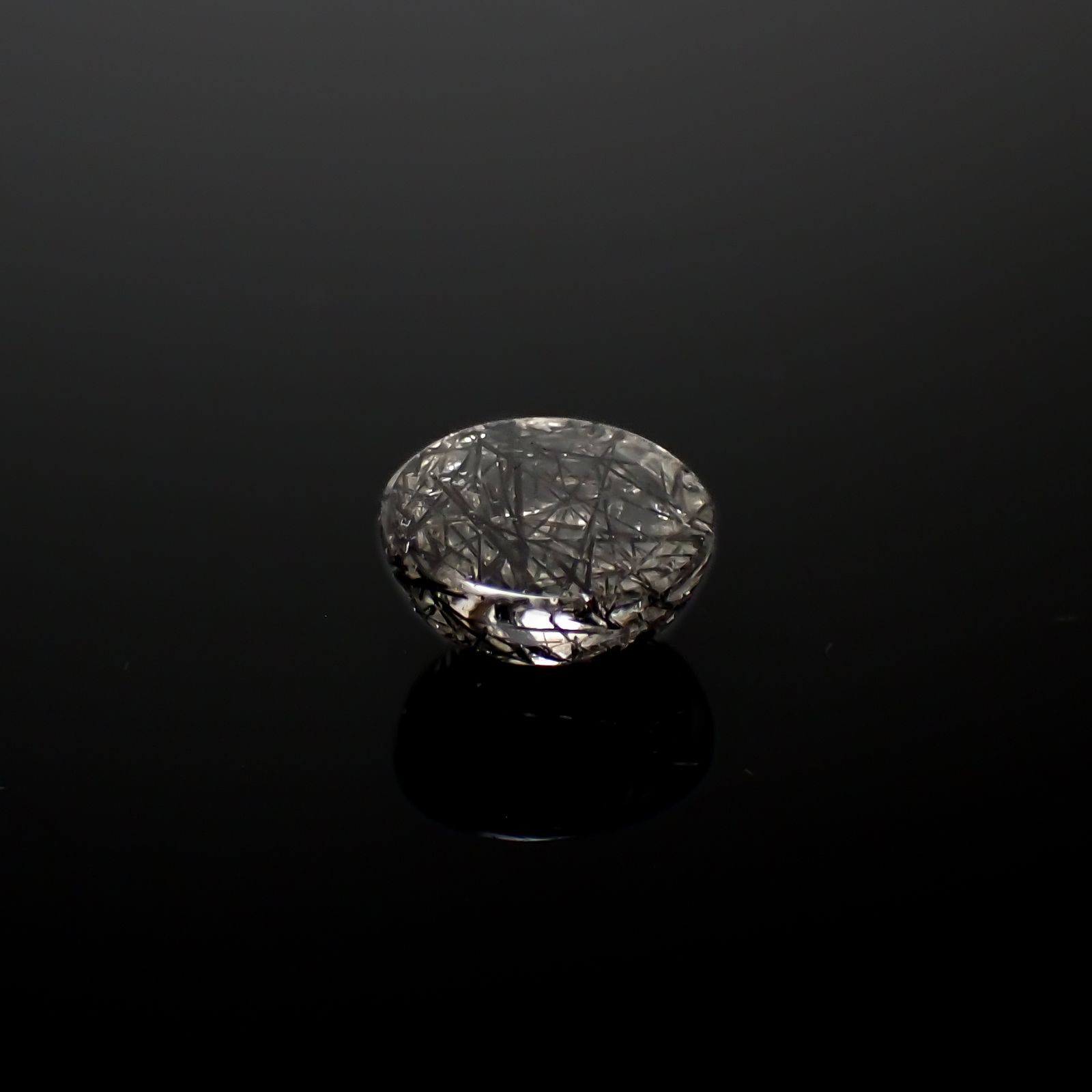 ブラックトルマリンインクォーツ ブラジル産 5.53ct[240427055]11.7x11.7mm前後