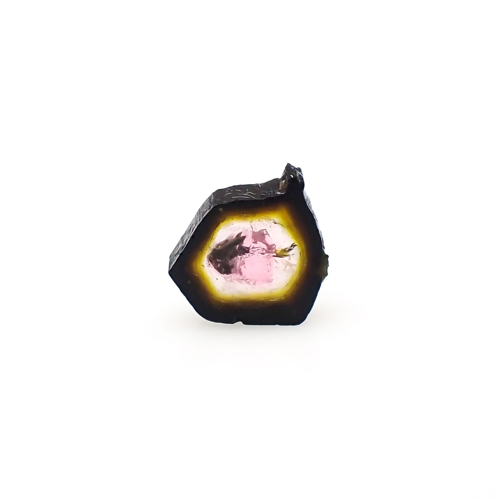 ウォーターメロントルマリン 原石スライス(宝石名トルマリン)ブラジル産 1.96ct 識別済[231023934]10x8.2mm前後
