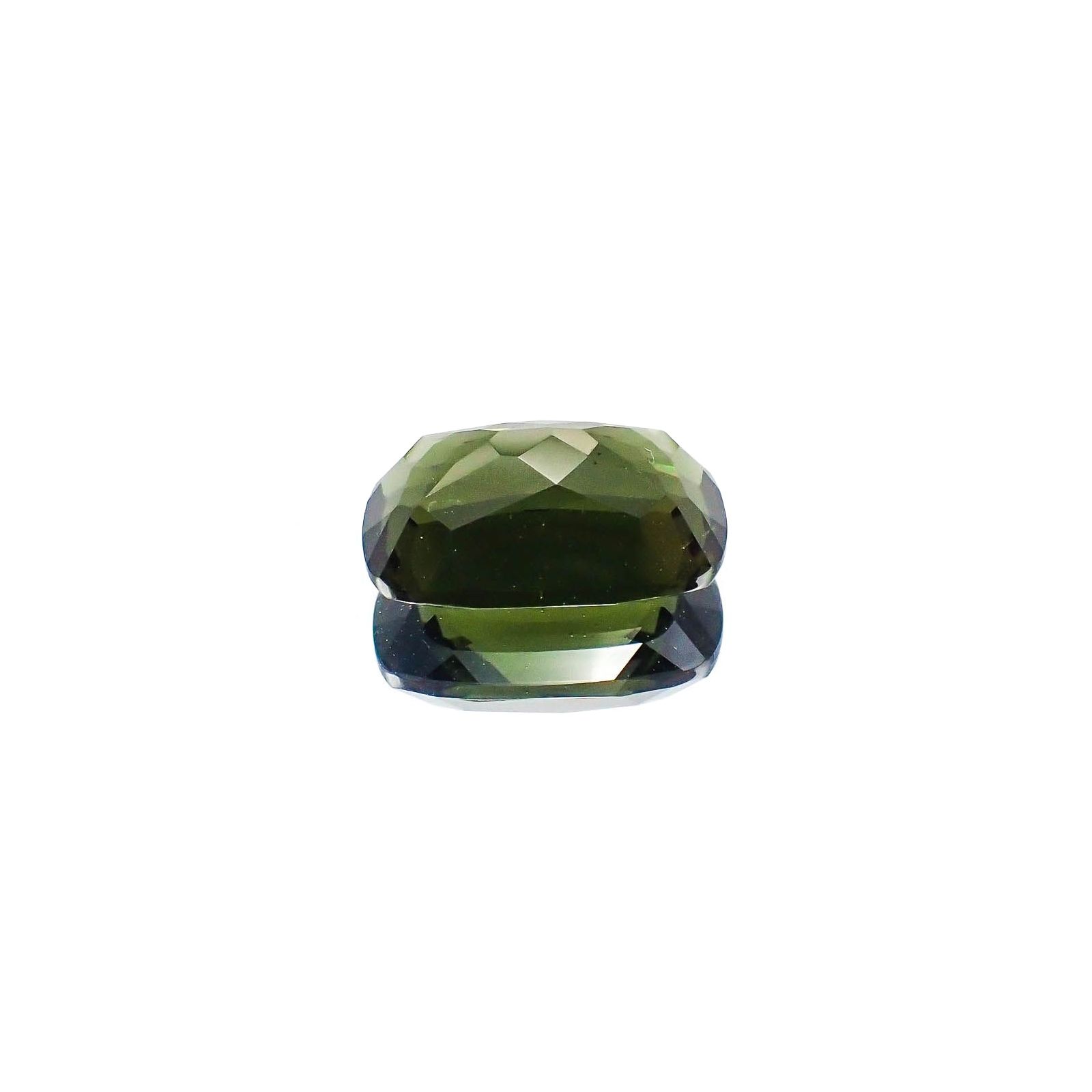 <ランダムセレクト1個販売> モルダバイト(宝石名モルダバイト) クッションカット 発見地：旧チェコスロバキア 11.90ct前後 識別済[20074006]18×13mm前後