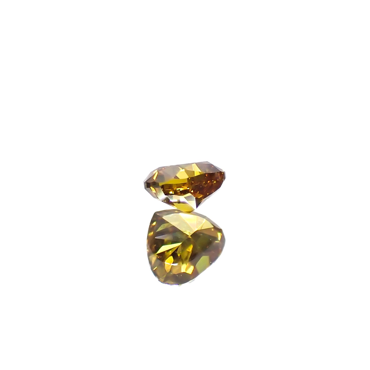 イエローダイヤモンド SI-2/FANCY DEEP BROWNISH ORANGE YELLOW(宝石名ダイアモンド) 0.136ct ソ付(CGL)[240125393]3.03x3.22mm前後