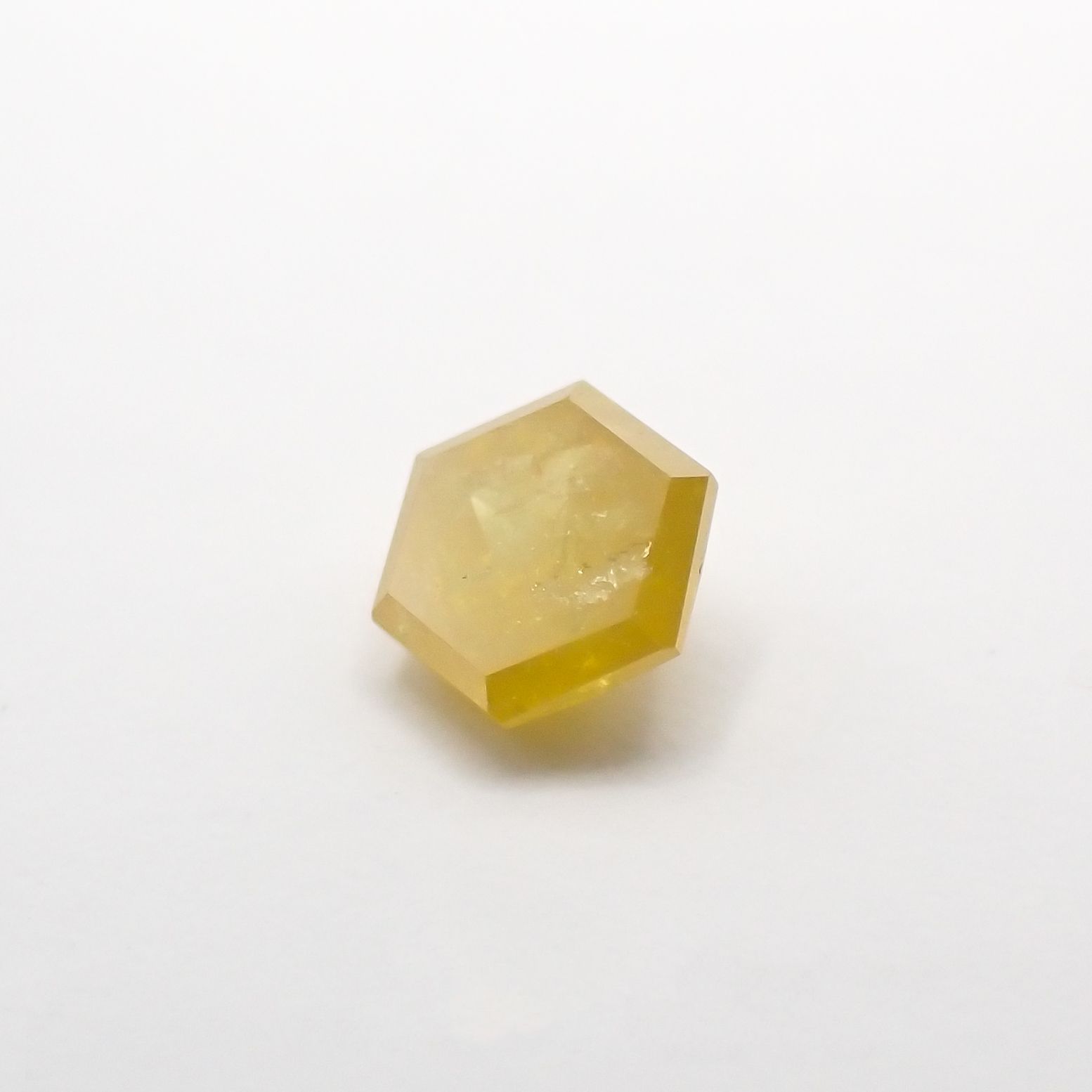 ◇ヘキサゴンアンティークカット◇イエローダイヤモンド ルース 0.09ct[210611064]2.6×2.6mm前後