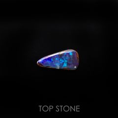 ボルダーオパール 原石磨き(宝石名ボルダー・オパール) オーストラリア産 1.886ct ソ付(彩珠)[210611314]13.6×6.6mm前後