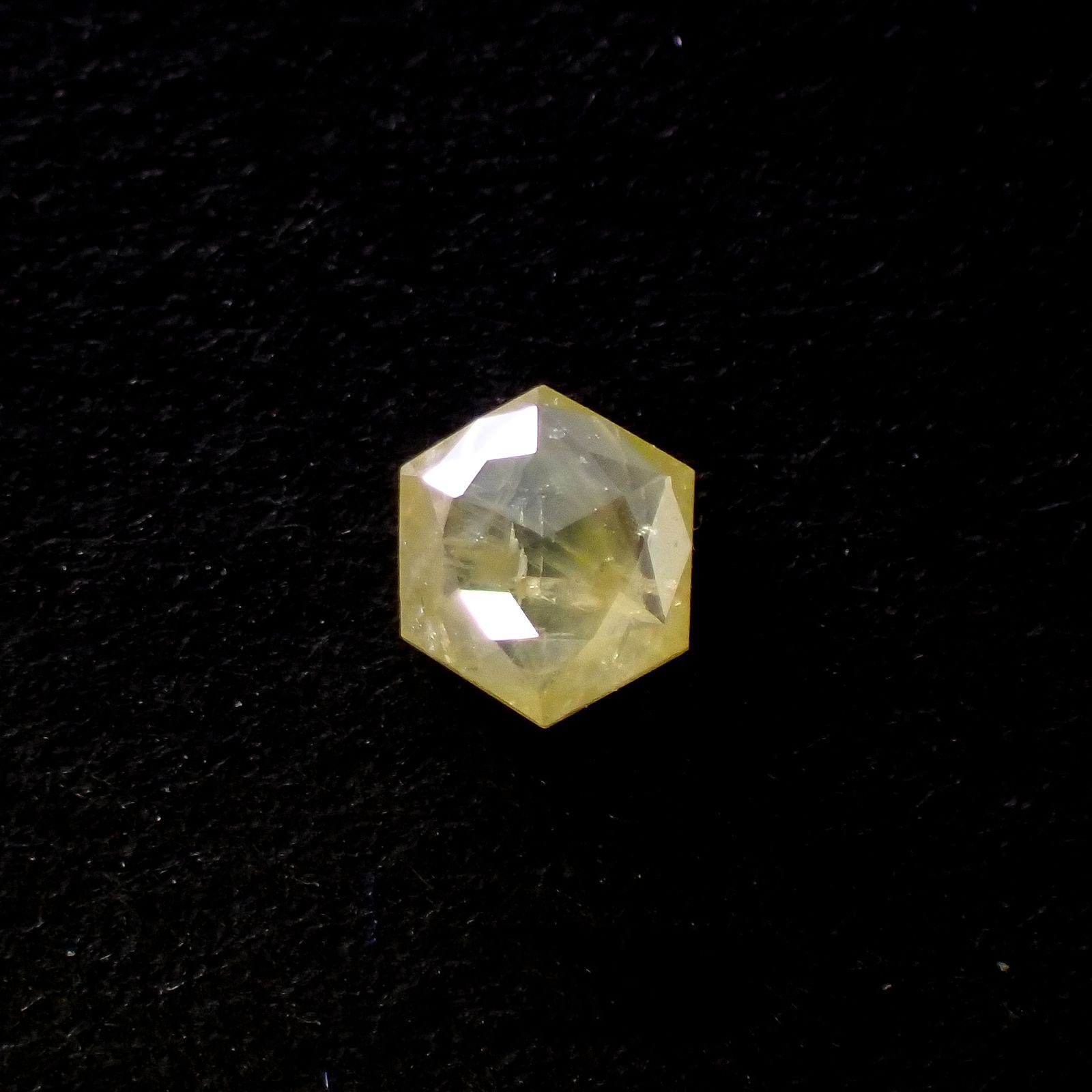 ◇ヘキサゴンアンティークカット◇イエローダイヤモンド ルース 0.08ct[210611061]2.6×2.6mm前後