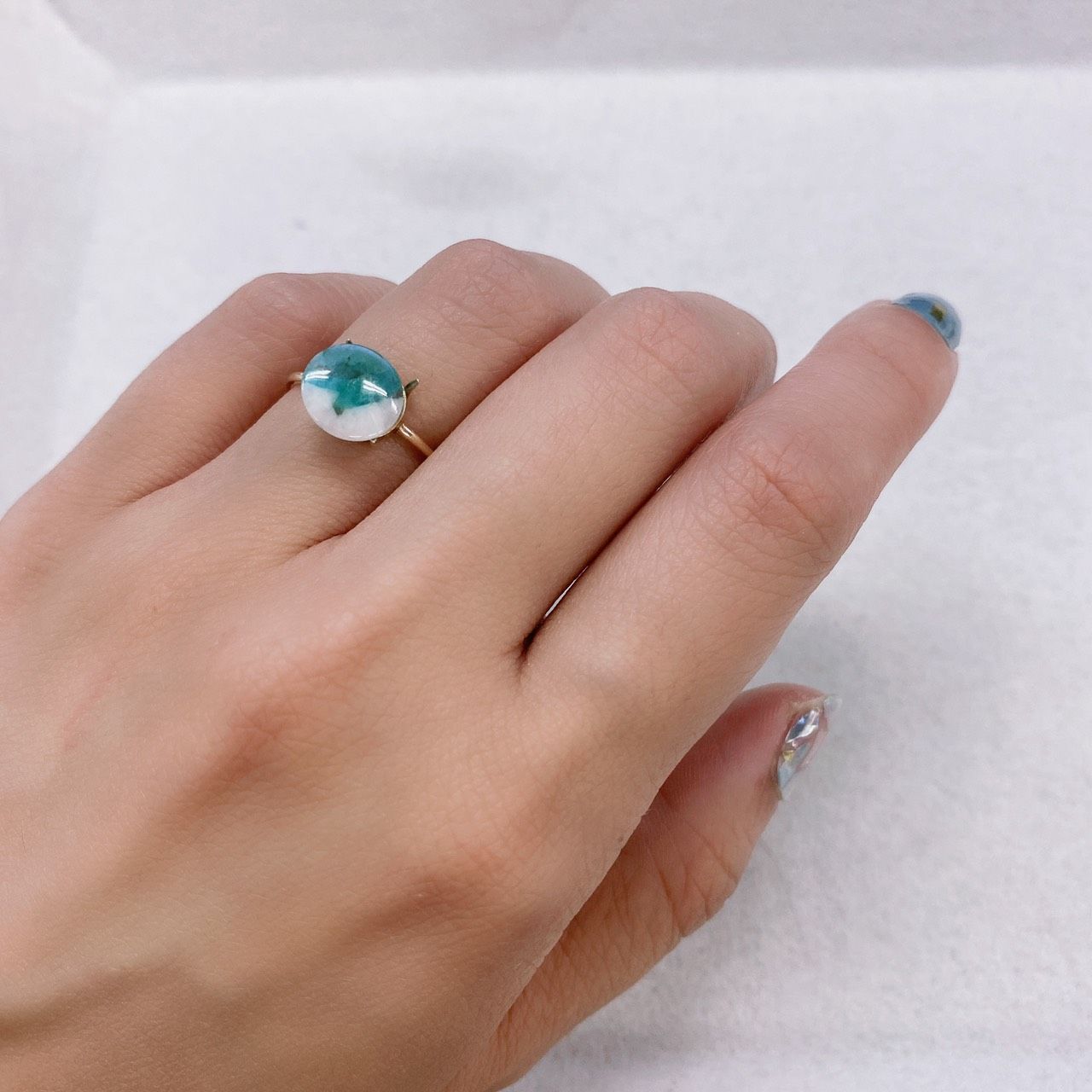パライバトルマリンインクォーツ(宝石名トルマリンインクォーツ/別名パライバ・トルマリンインクォーツ) ブラジル産 1.38ct 識別済[210812950]9.0×9.0mm前後