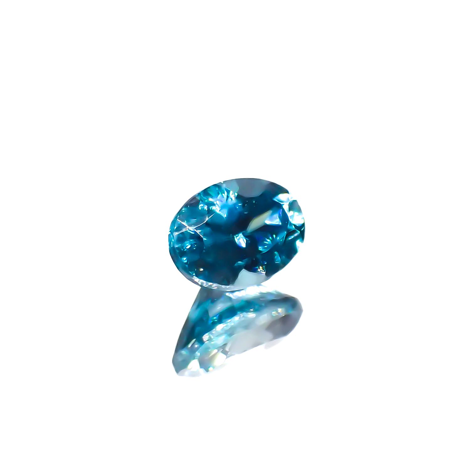 ブルージルコン カンボジア産 0.81ct[230823032]5.9x4.1mm前後