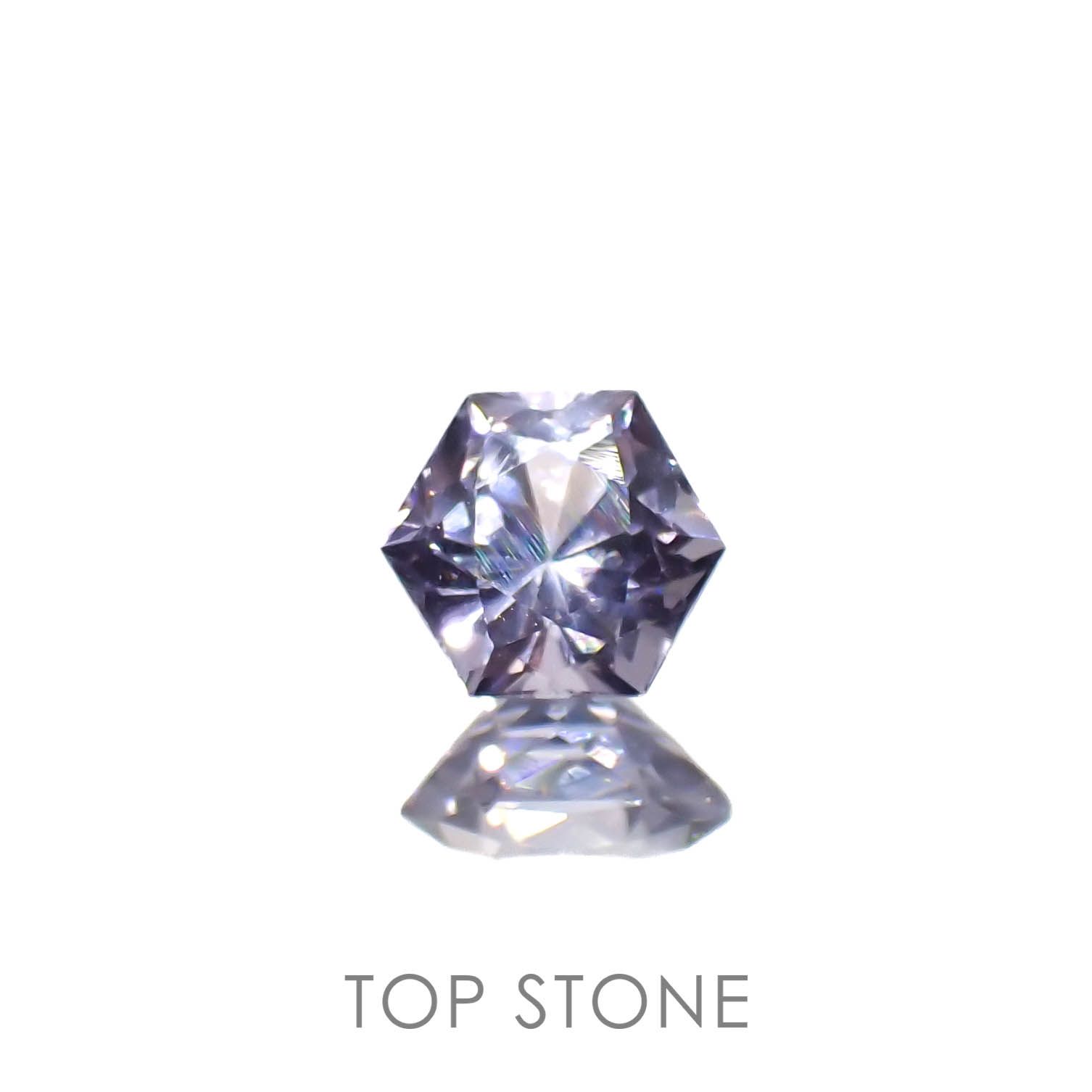 ◇ヘキサゴンカット◇バイオレットスピネル(宝石名スピネル)ビルマ/マダガスカル産 0.44ct 識別済[230220641]4.4x4.2mm前後