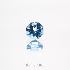 ◇オクタゴンカット◇スイスブルートパーズ(宝石名ブルー・トパーズ)ブラジル産 0.35ct 識別済[220113905]4x4mm前後