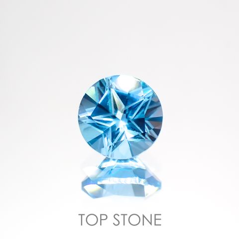 ◇特殊カット◇スイスブルートパーズ(宝石名ブルー・トパーズ) ブラジル産 1.07ct 識別済[211013017]6×6mm前後
