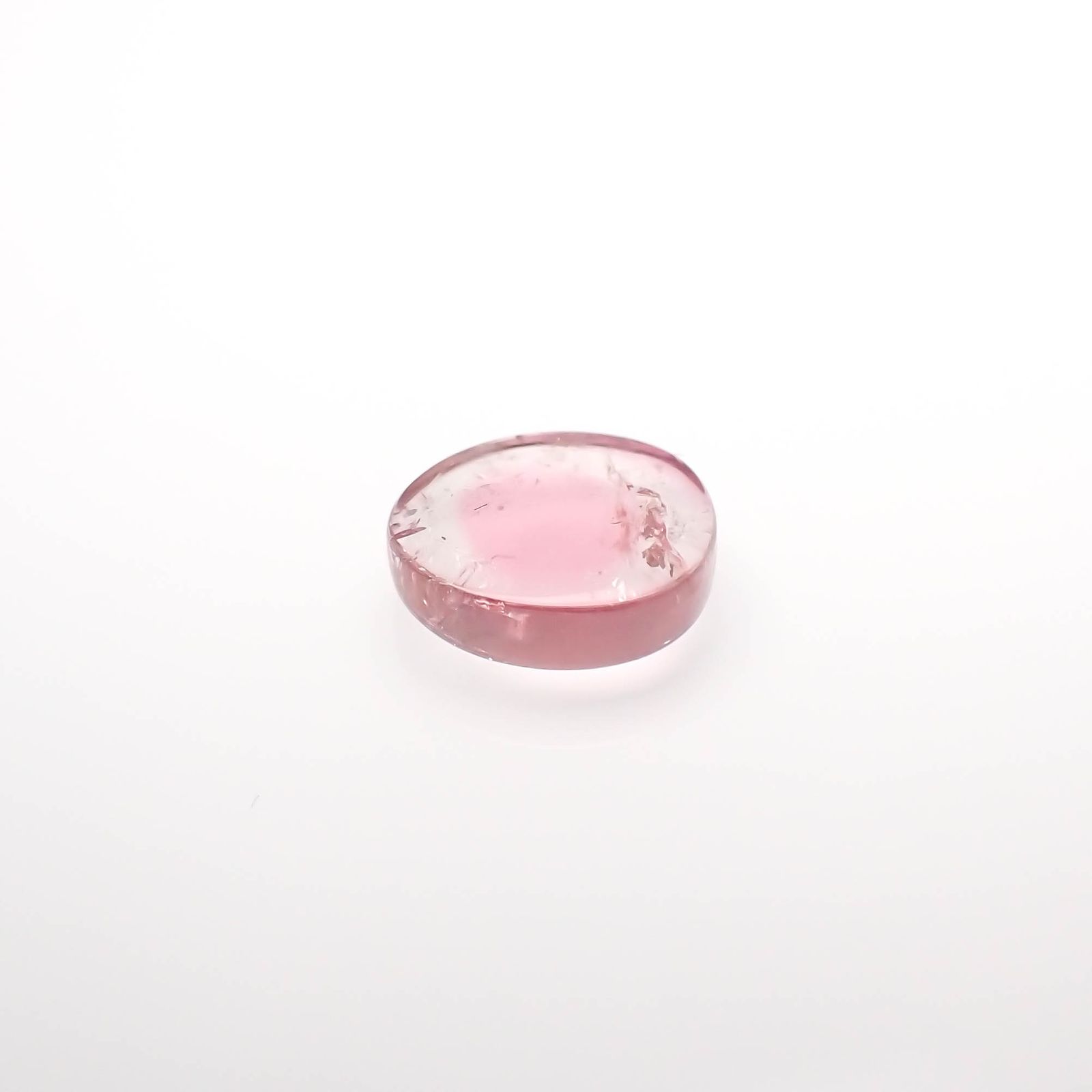 ピンクウォーターメロントルマリン 原石スライス コンゴ民主共和国産 3.01ct[230421482]10x9.1mm前後