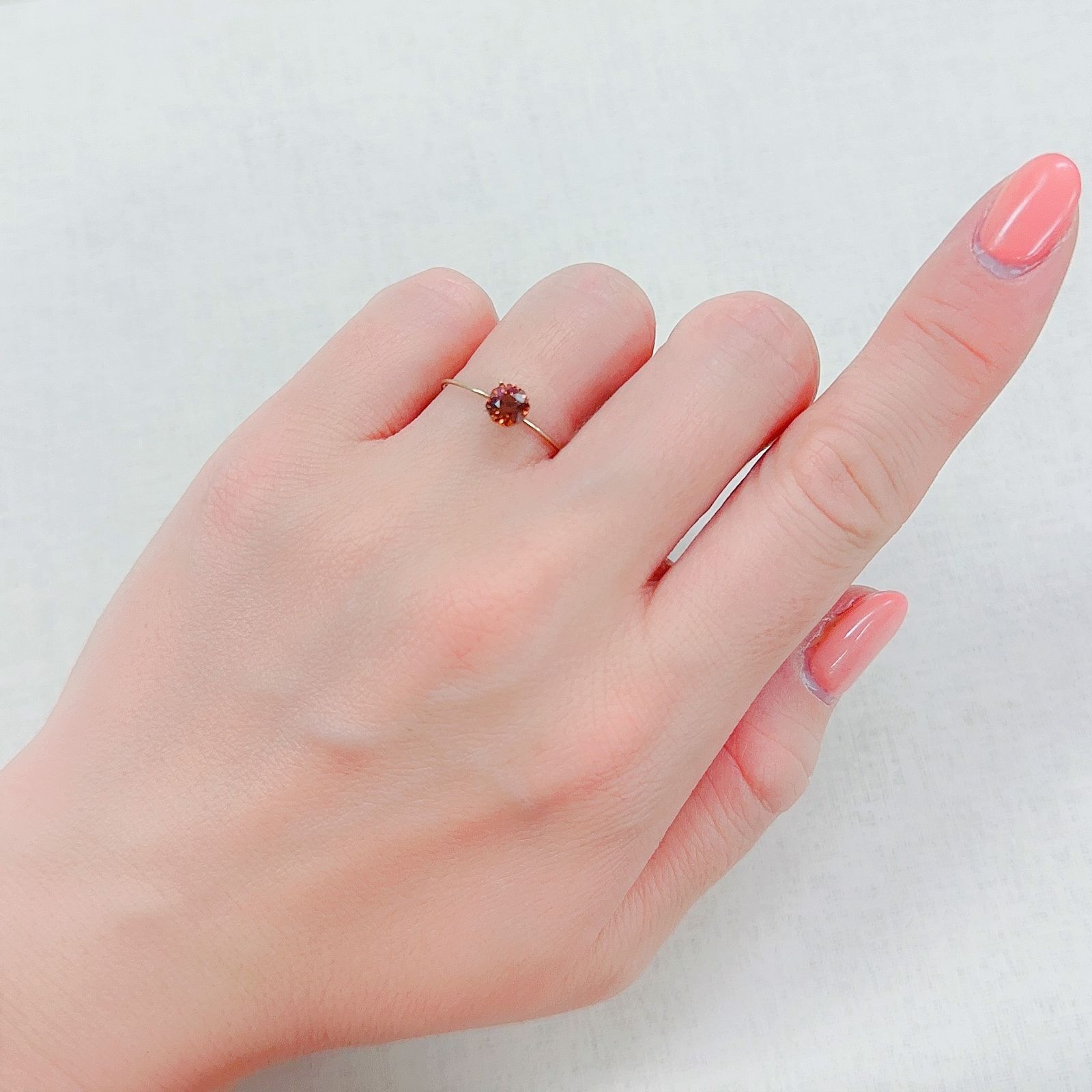 ◇オクタゴンカット◇オレンジジルコン(宝石名ジルコン)スリランカ/カンボジア産 0.87ct 識別済[230320999]4.9x4.8mm前後