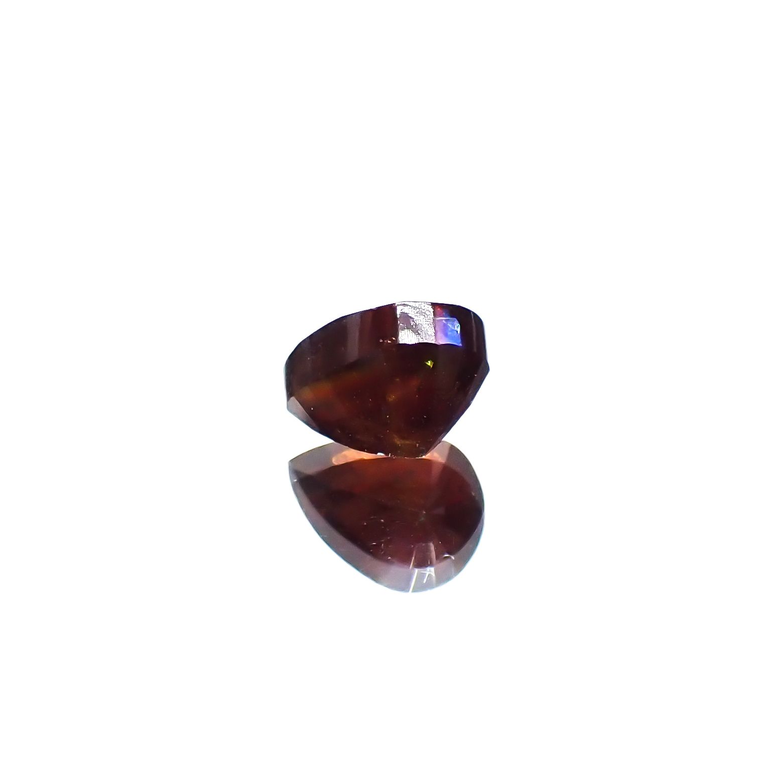 ◇チェッカーカット◇レインボーガーネット 日本・奈良県産 1.43ct[240125546]6.8x5.2mm前後