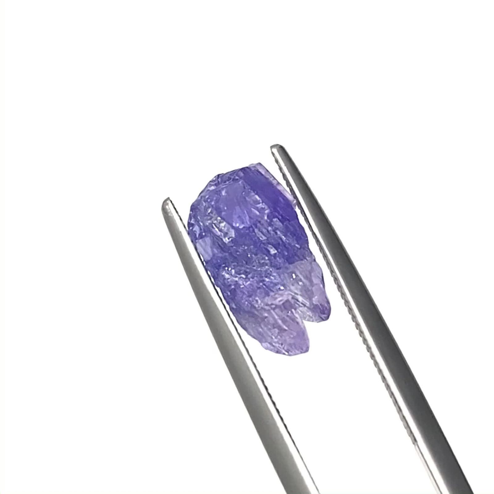 バイカラータンザナイト 原石 タンザニア産 3.31ct / 12.4x6.6mm前後