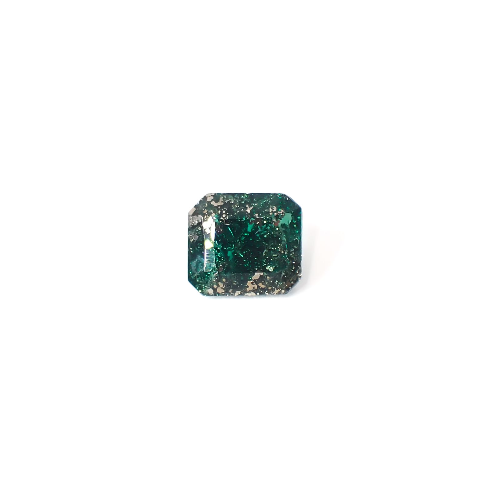 パイライトインエメラルド コロンビア産 0.83ct / 6.1x5.5mm前後 [260532121]