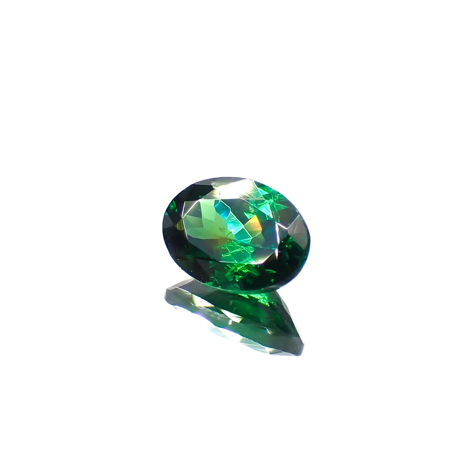 ツァボライト(宝石名グリーン グロッシュラー・ガーネット)タンザニア産 0.799ct ソ付(彩珠)[231224570]6.7x4.8mm前後