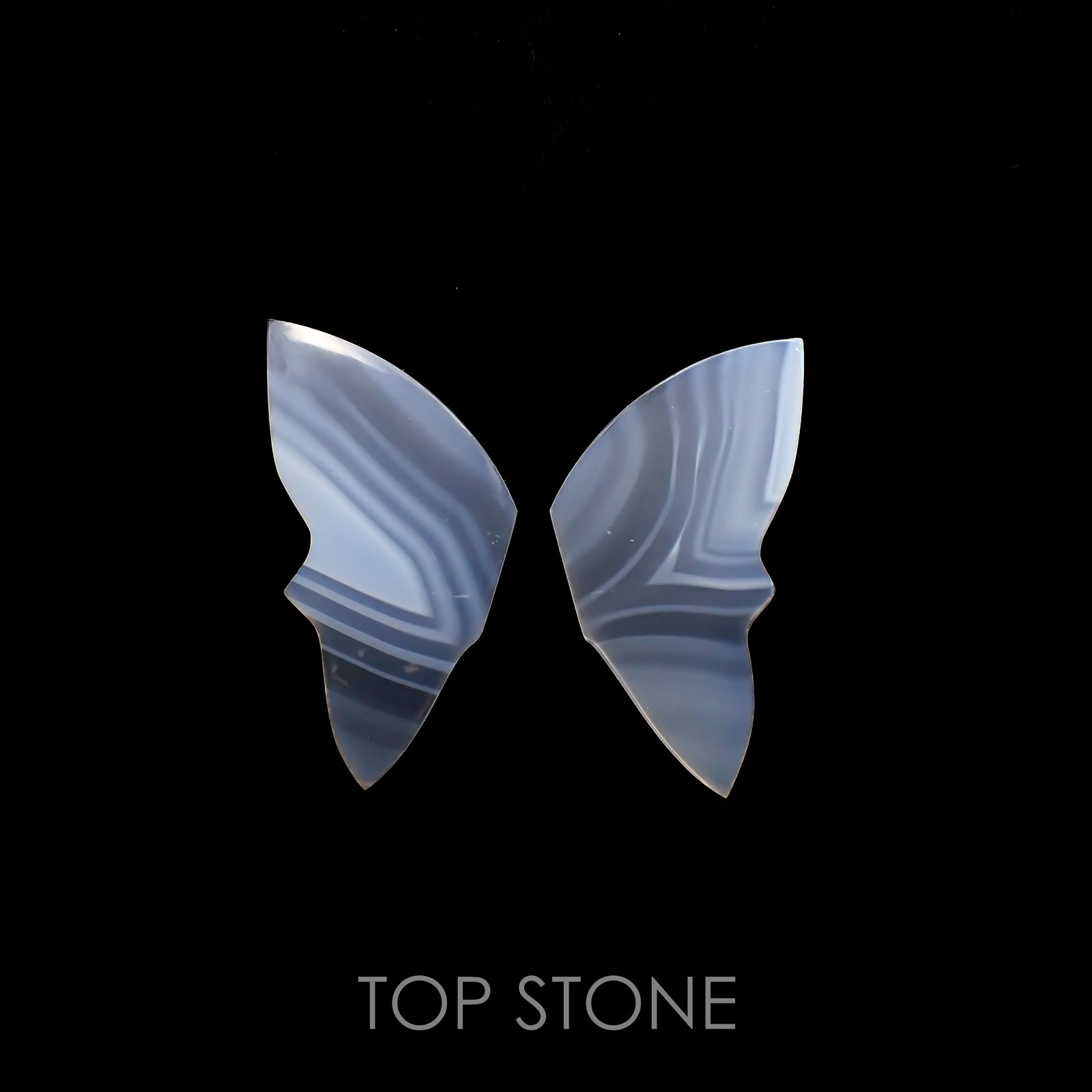 ◇カスタムカット◇アイリスアゲート2個セット(蝶々) スライス インドネシア・スマトラ産 16.17ct[221219249]32.8-31.6x20.2-19.9mm前後