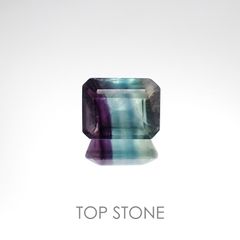 バイカラーフローライト ブラジル産 ルース 4.01ct[20128507]9.9×7.7mm前後