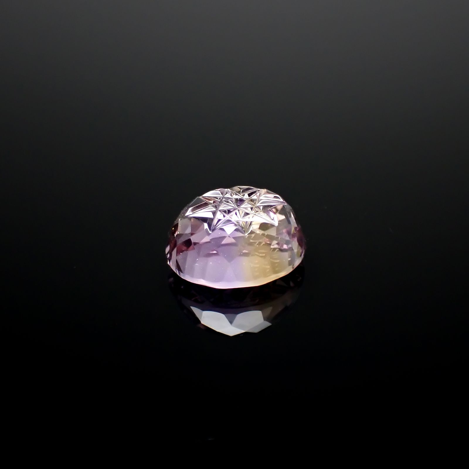 ◇甲州貴石切子Plus Three◇アメトリン カード付き ブラジル産 7.97ct[240628259]13.5x11.5mm前後