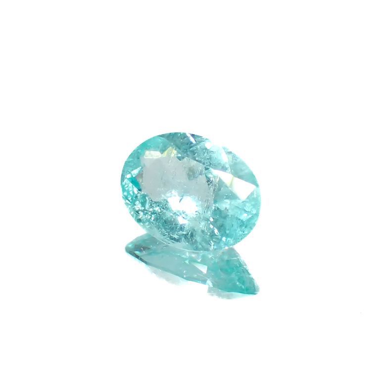 パライバトルマリン(宝石名トルマリン/別名パライバ・トルマリン)ブラジル・キントス鉱山産 0.477ct ソ付(宝貴協)[221018751]6.2x4.6mm前後