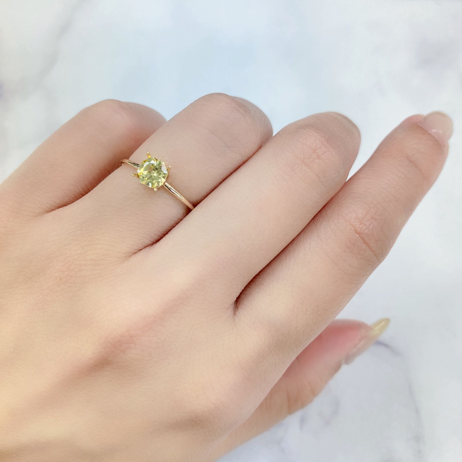 ◇オクタゴンカット◇イエロージルコン(宝石名ジルコン) カンボジア産 0.84ct 識別済[210410486]5×5mm前後