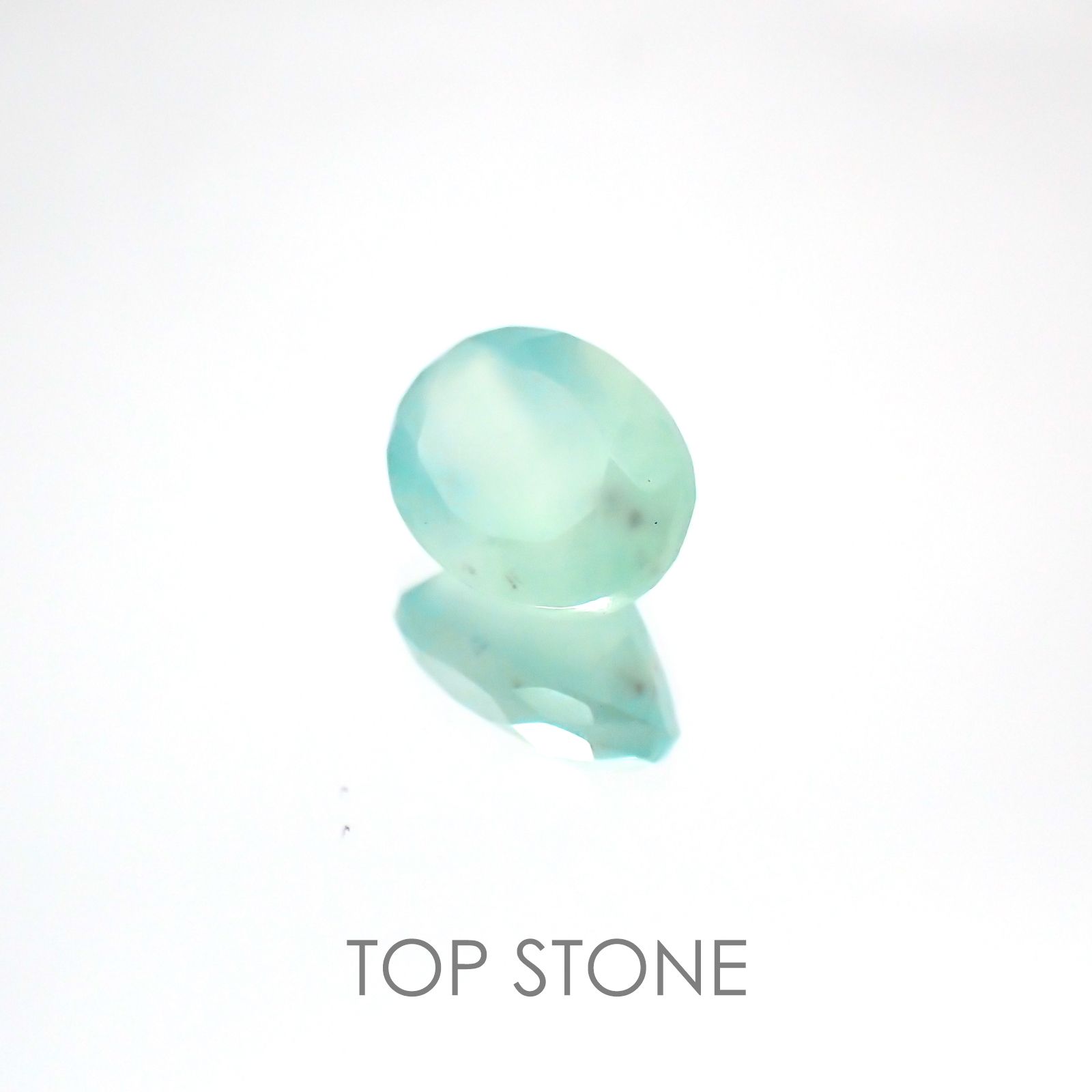 アクアプレーズ(宝石名ブルー グリーン・カルセドニー) 南アフリカ産 1.30ct 識別済[20118313]8.2×6.3mm前後