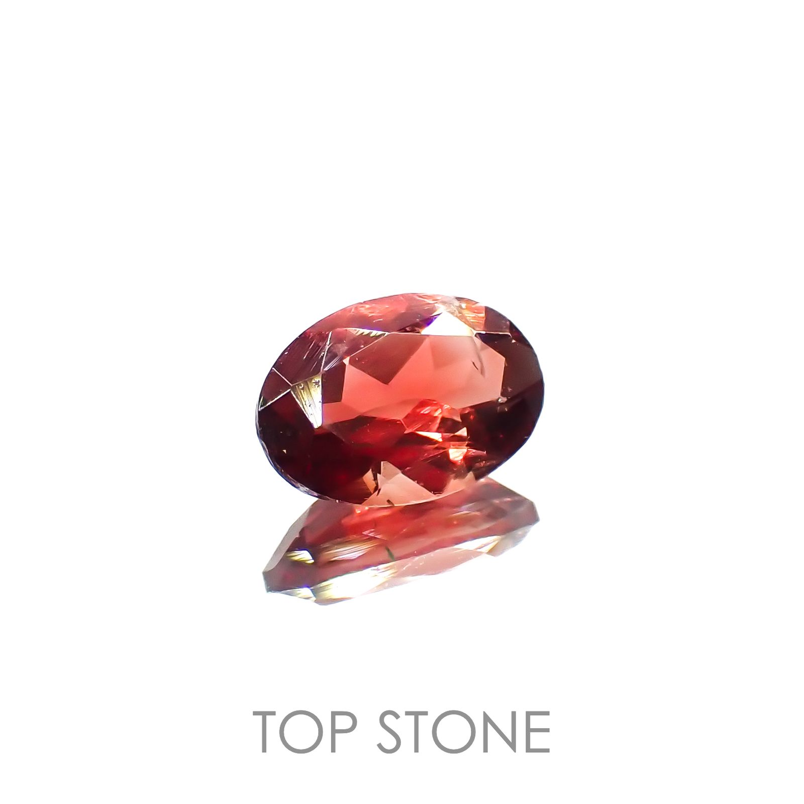 レッドラブラドライト(宝石名ラブラドライト)エチオピア産 0.48ct 識別済[230220387]6.5x4.6mm前後
