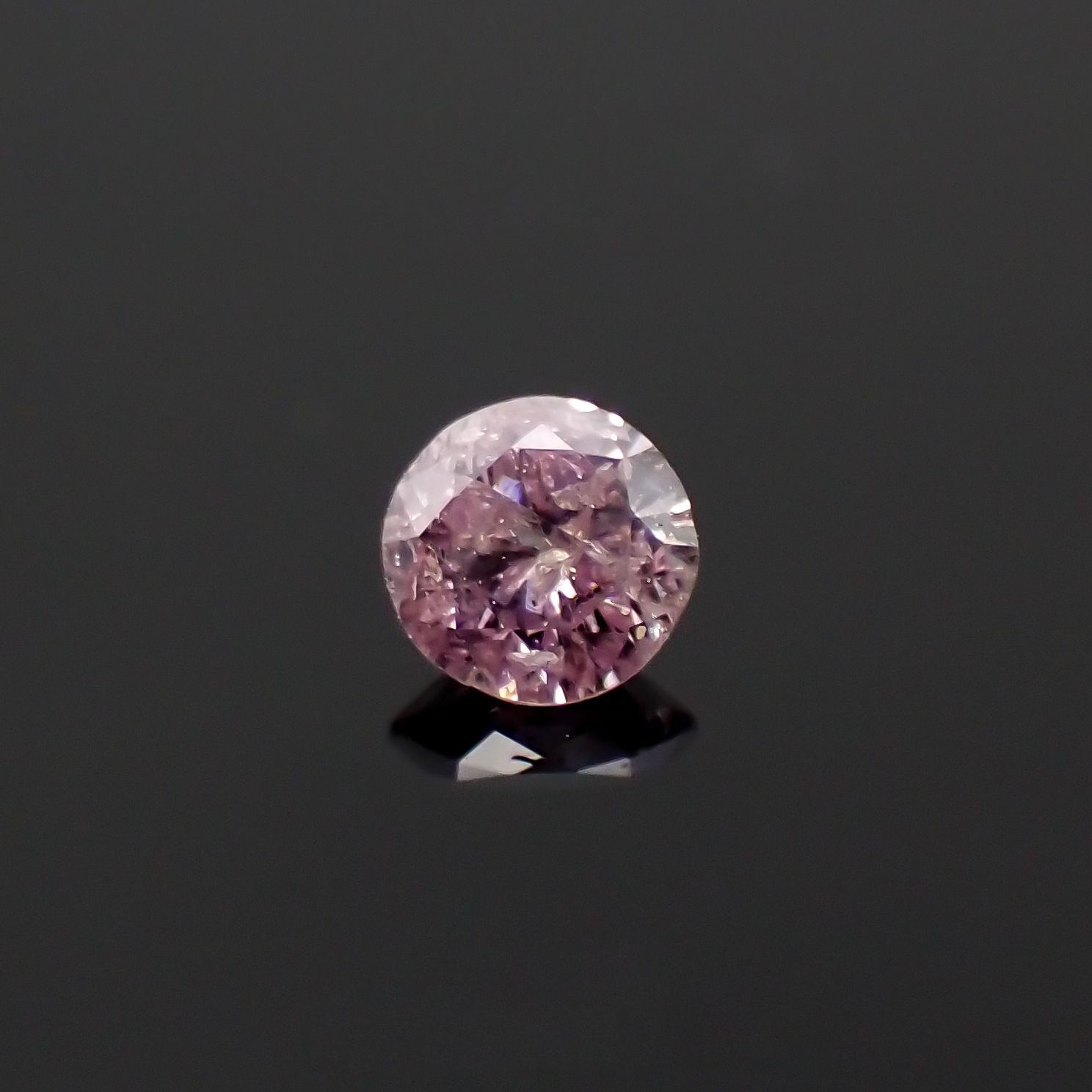 ピンクダイヤモンド(宝石名ダイアモンド I-2/FANCY PURPLISH PINK) 0.082ct ソ付(CGL)[230120130]2.67x2.73mm前後