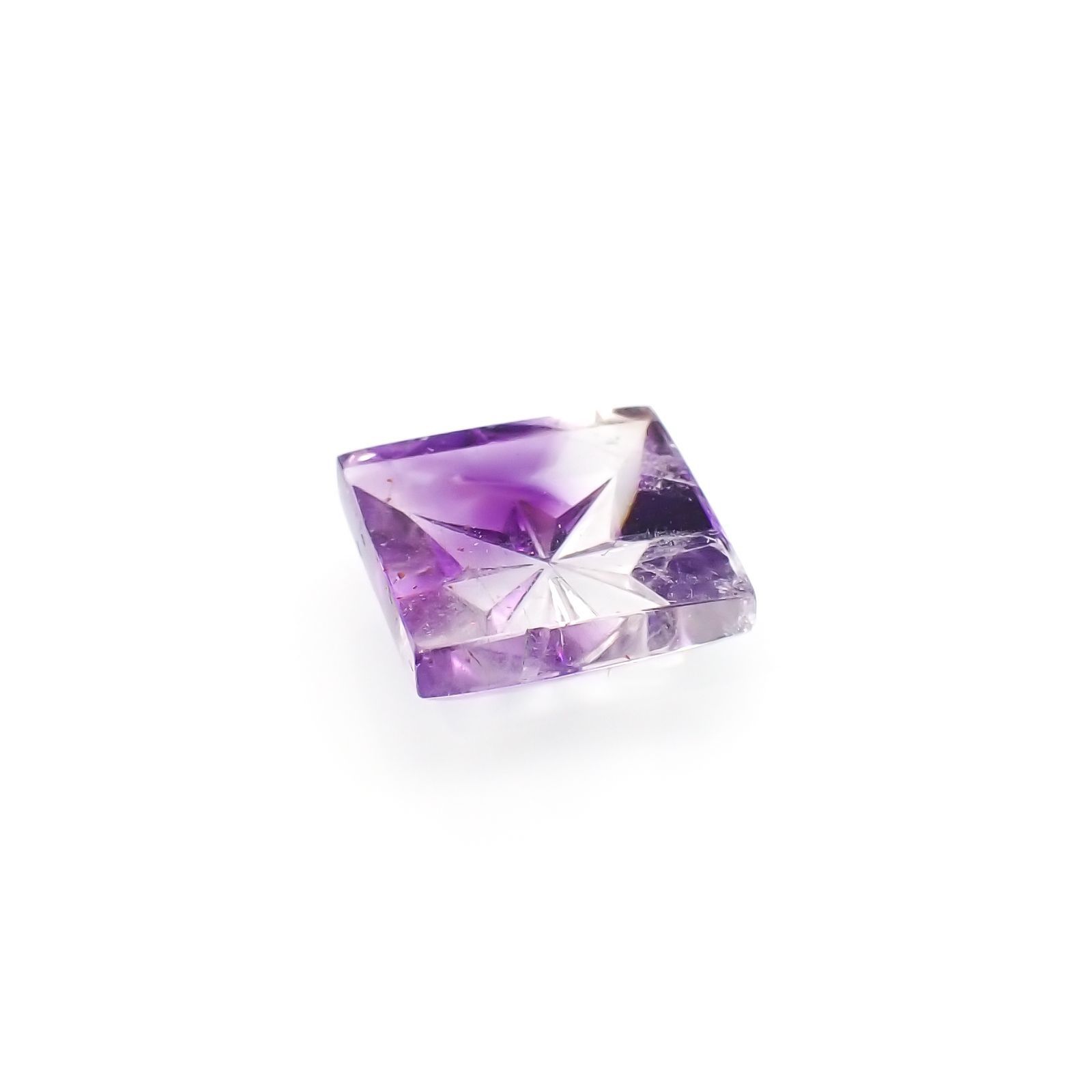 ◇甲州貴石切子Plus Three◇アメジストエレスチャル カード付き ブラジル産 7.04ct / 11.9x11.7mm前後 [230321248]