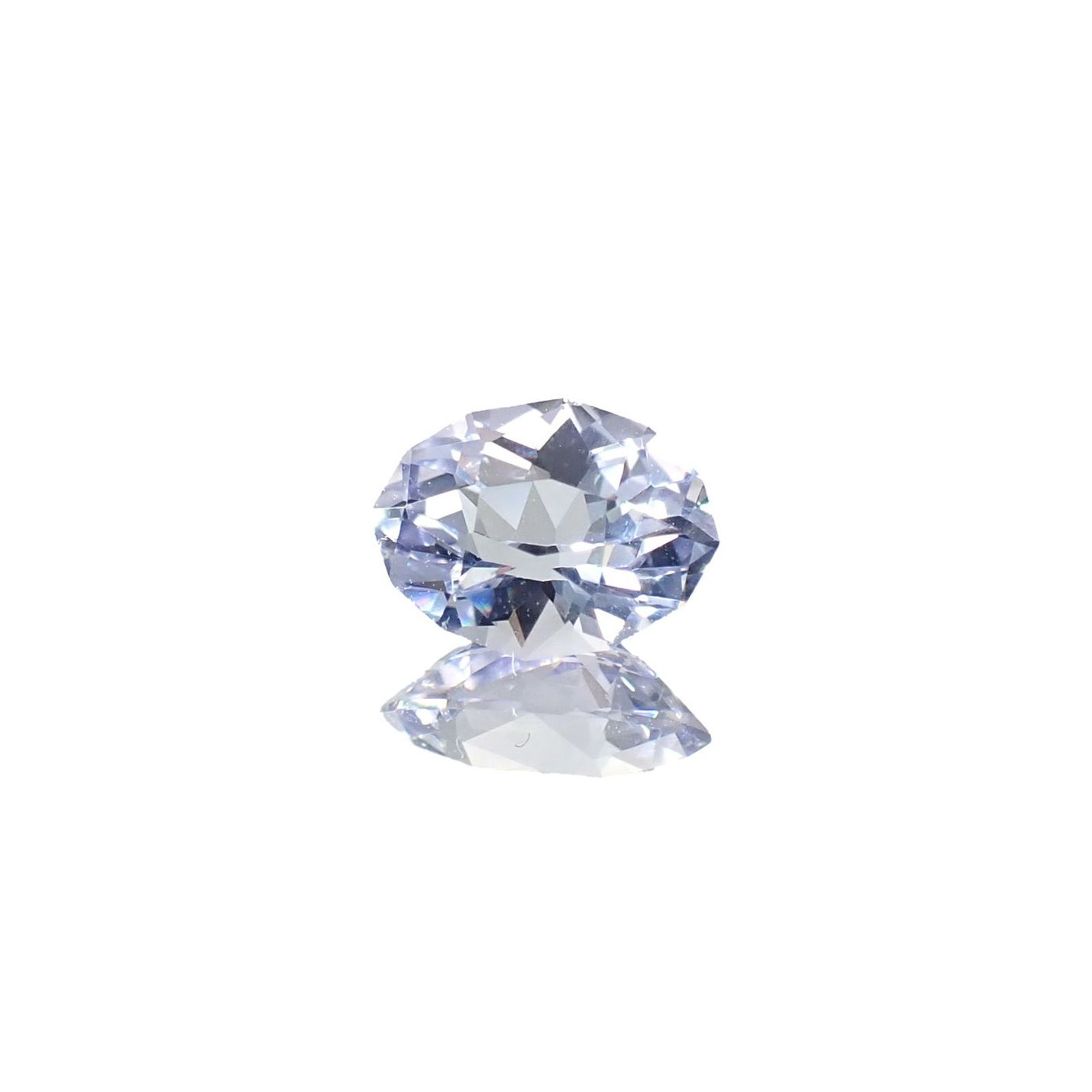 ◇カスタムカット◇アイスラベンダーゾイサイト 非加熱 タンザニア産 0.87ct / 7.3x5.7mm前後 [251031219]
