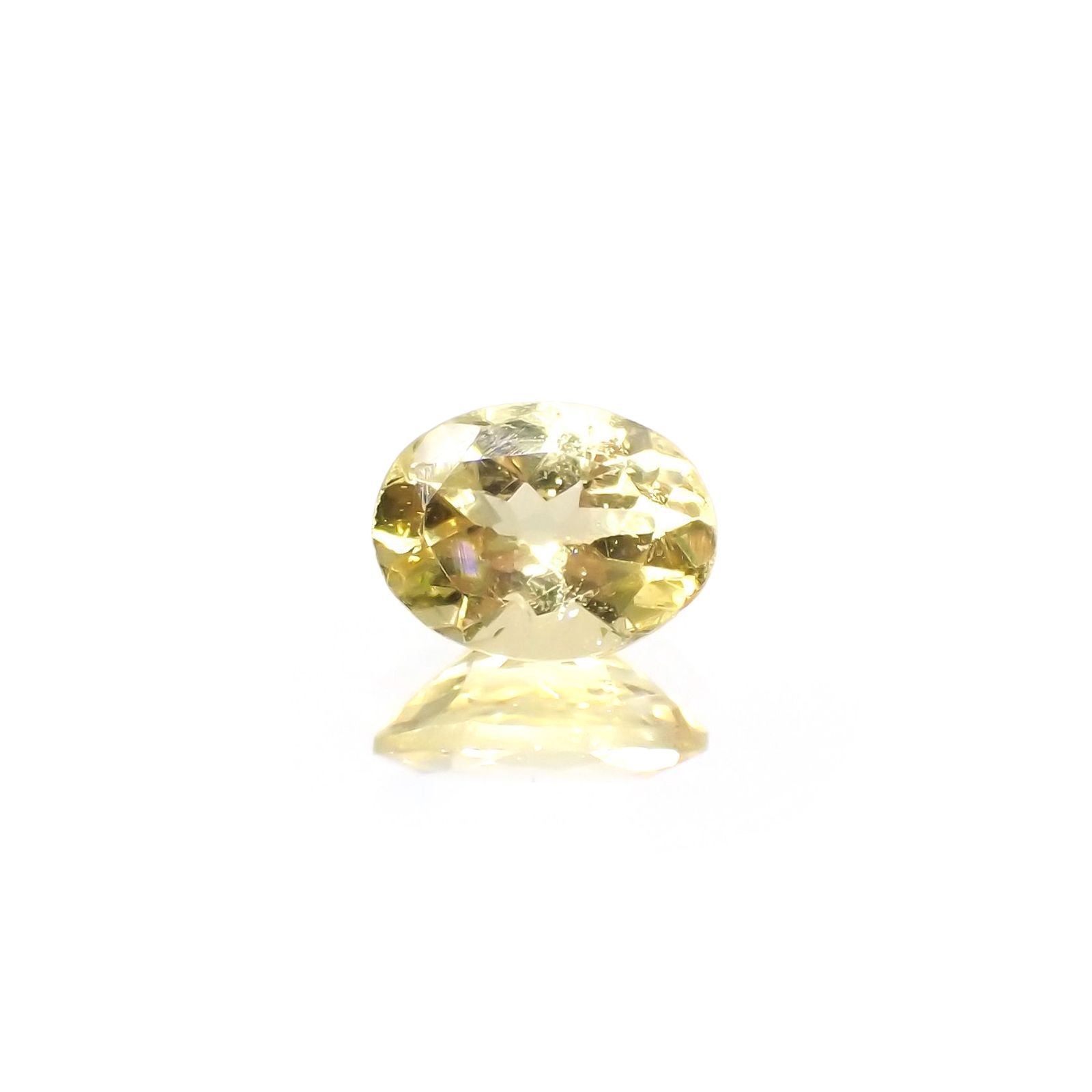 レモンイエローアパタイト(宝石名アパタイト) メキシコ産 識別済 1.25ct / 8x6.2mm前後 [210913228]