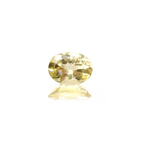 レモンイエローアパタイト(宝石名アパタイト) メキシコ産 識別済 1.25ct / 8x6.2mm前後 [210913228]