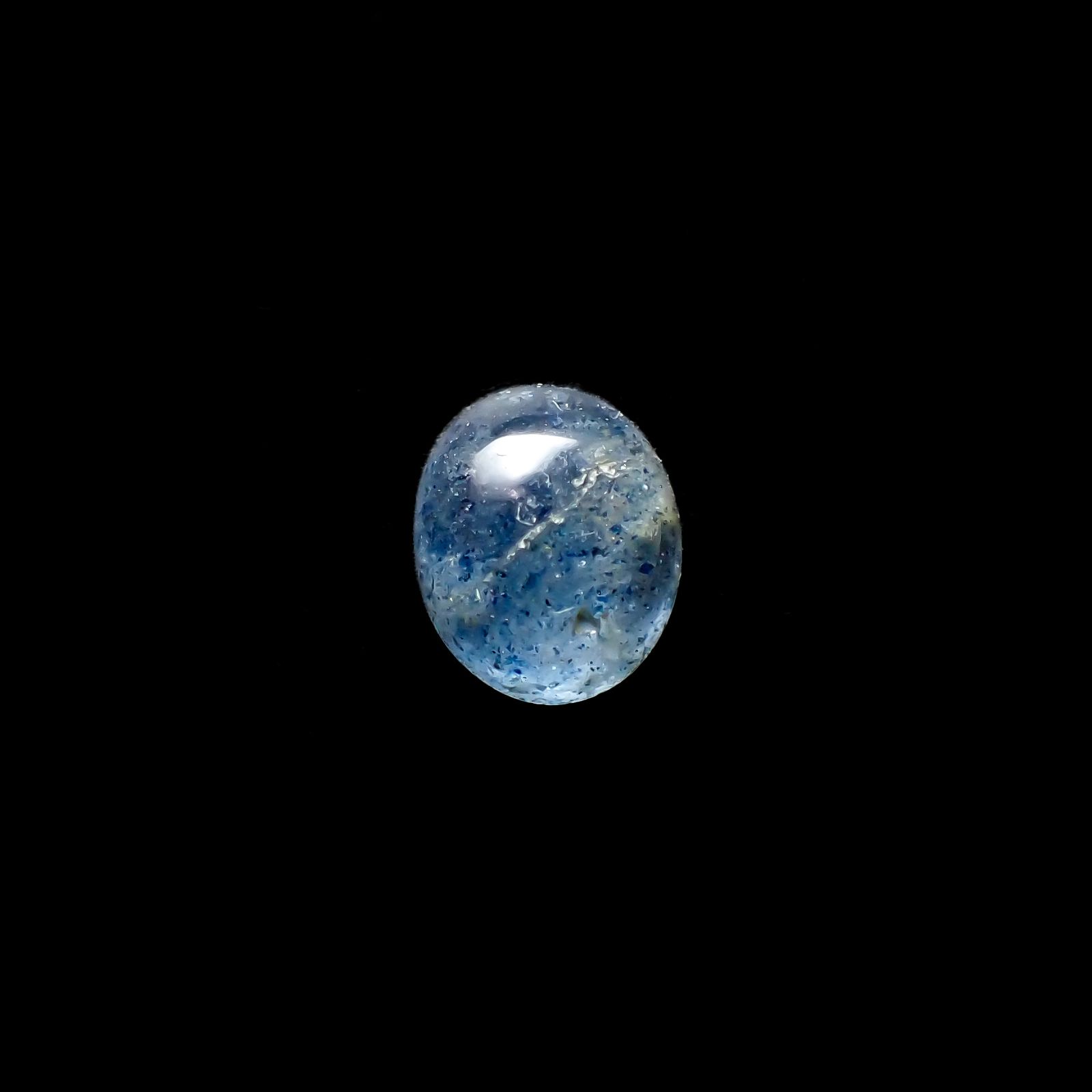 ラズライトインクォーツ(宝石名ラズライト イン クォーツ)アフガニスタン産 1.48ct 識別済[240125854]7.9x6.6mm前後