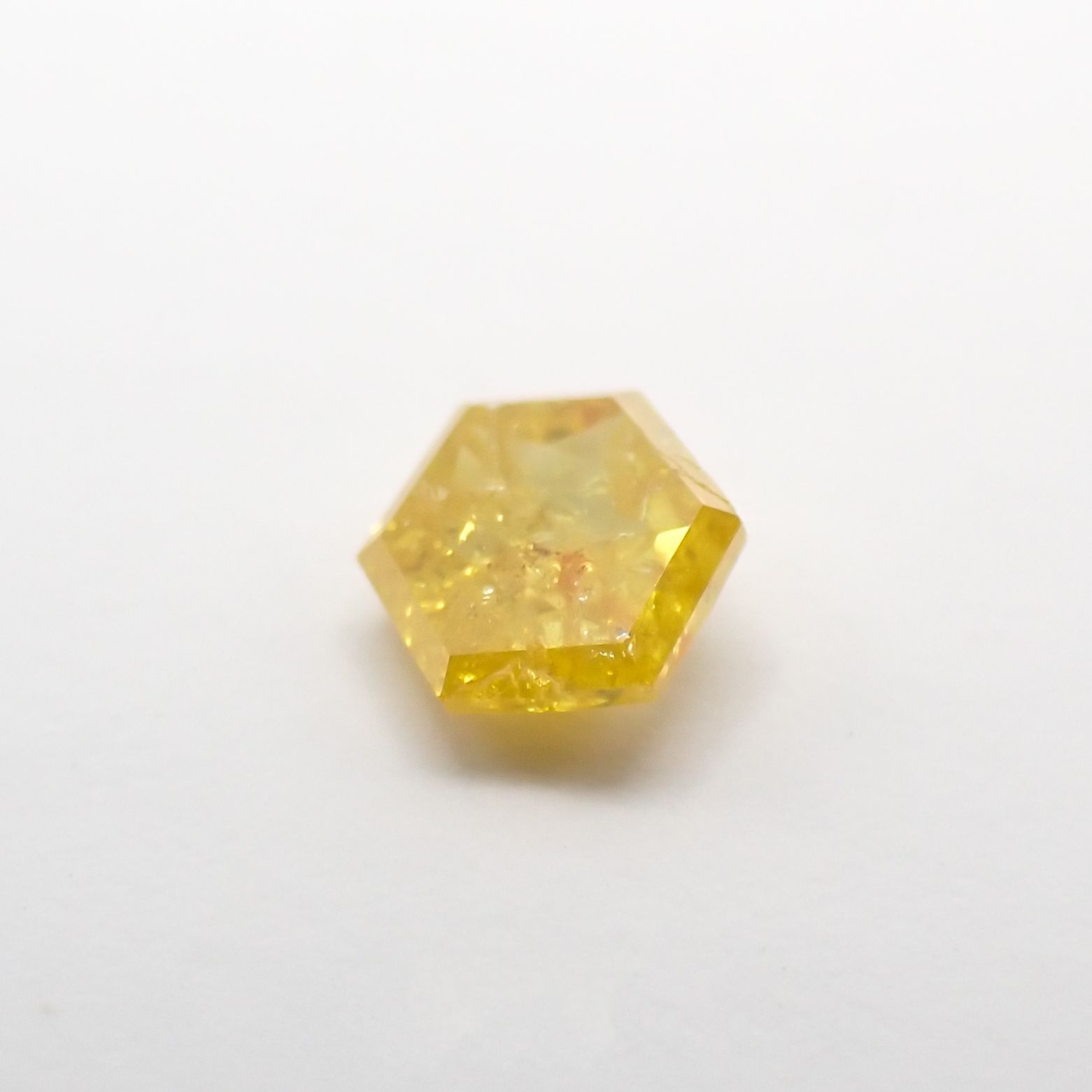 ◇ヘキサゴンアンティークカット◇イエローダイヤモンド ルース 0.1ct[210611063]2.7×2.6mm前後