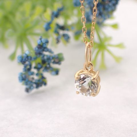 ペンダント空枠：石留め▶アクロアイト（お客様製作例）