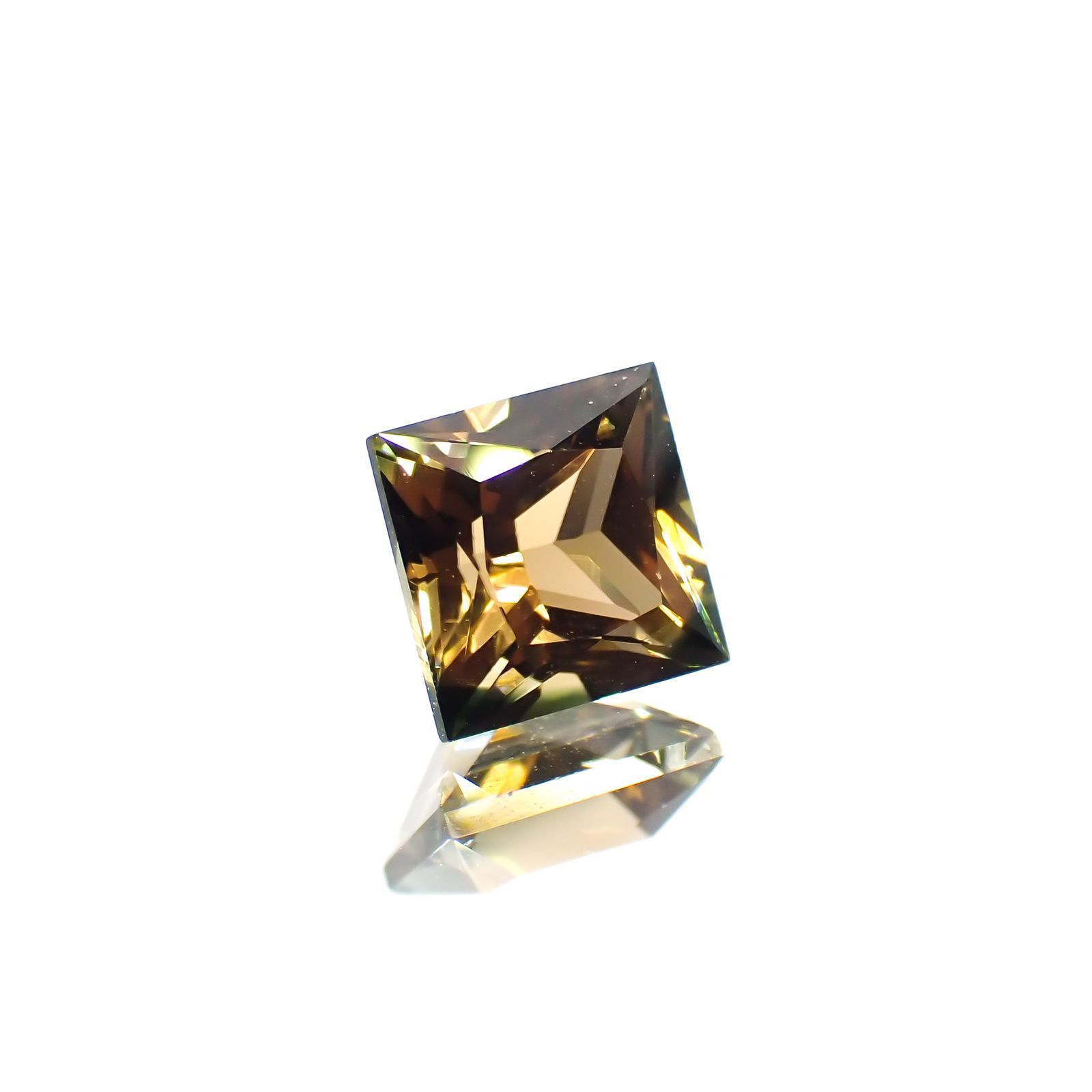 ◇プリンセスカット◇オレンジトルマリン(宝石名トルマリン)ブラジル産 1.32ct 識別済[231225191]6x6mm前後